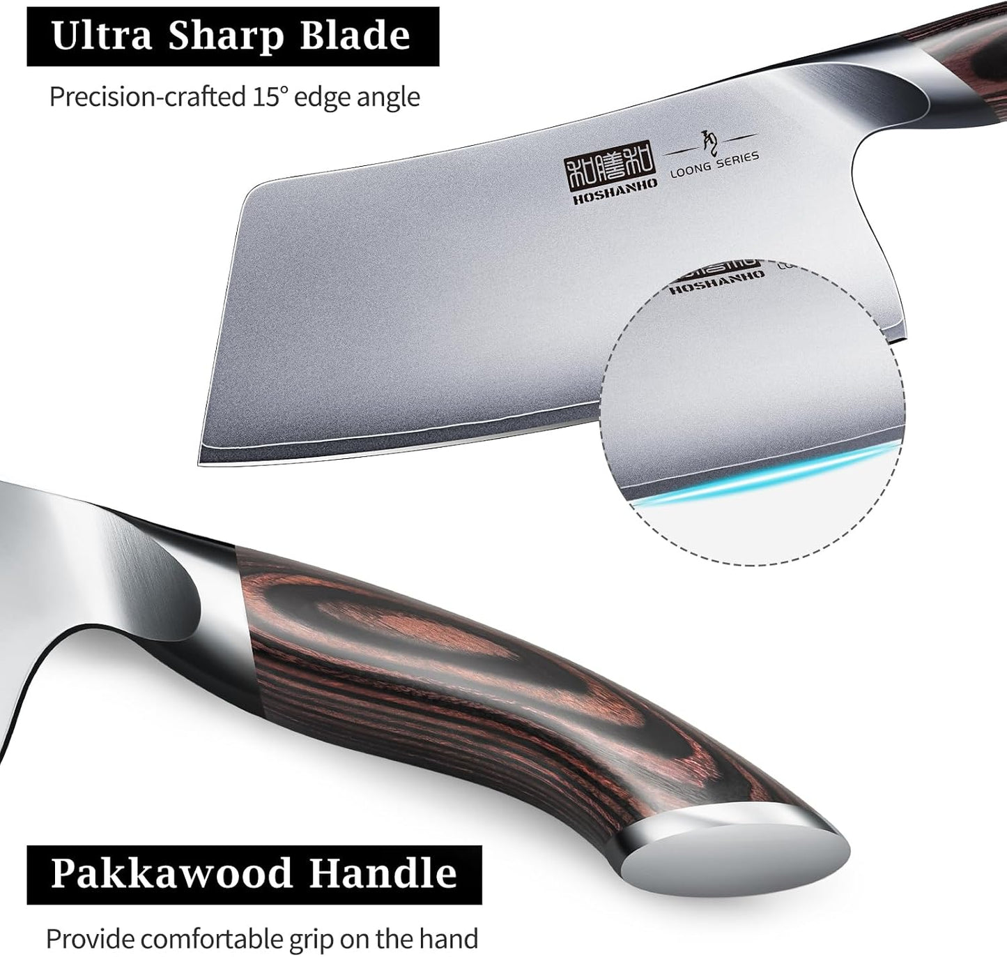 HOSHANHO Cuchillo Cleaver de 7 Pulgadas, Cuchilla Japonesa Ultra Af...