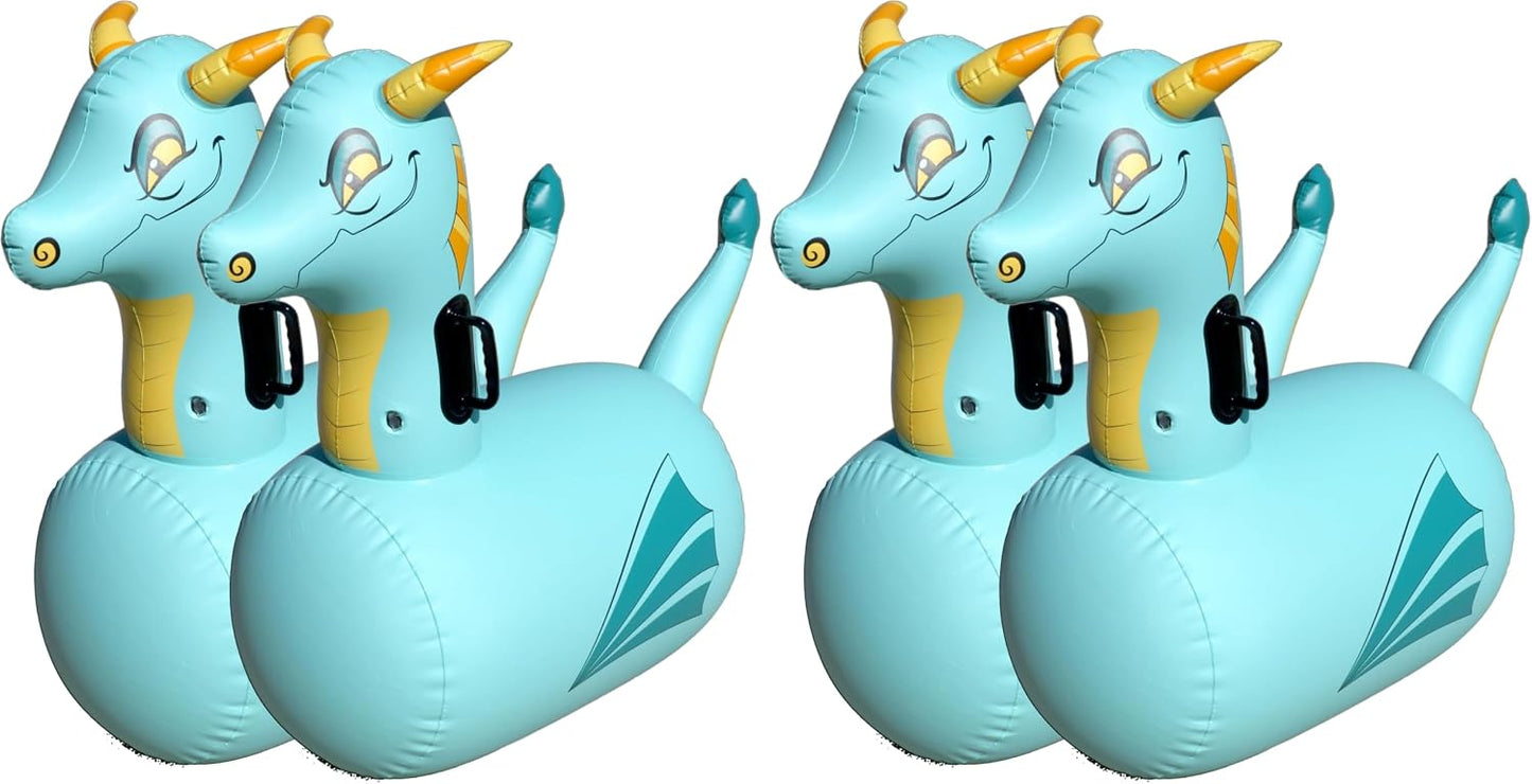 Hearthsong Hop N Go - Juguete inflable inflable de dragón azul para...