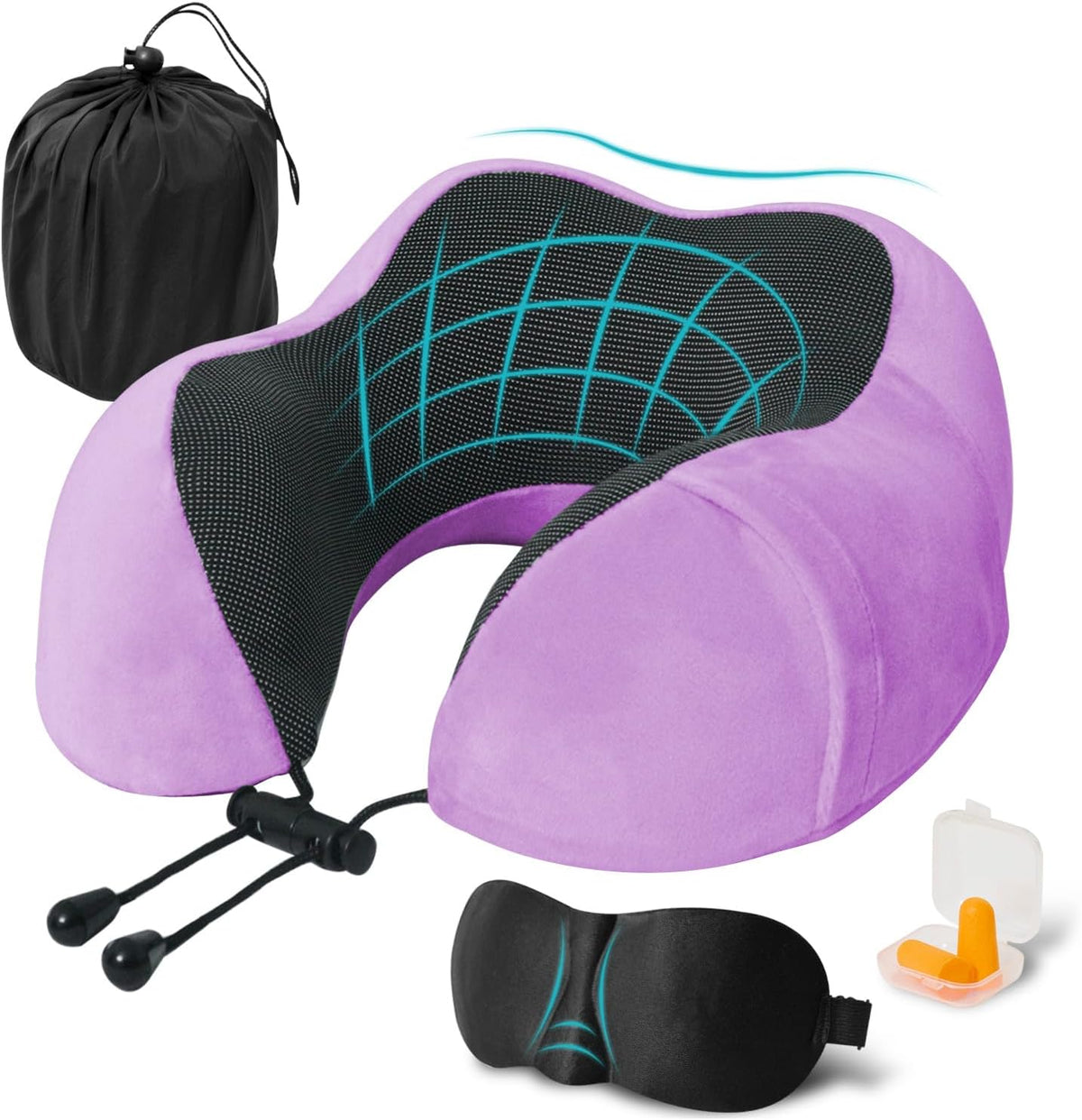 Elvodosia Almohada de viaje, almohada de cuello de espuma viscoelás...