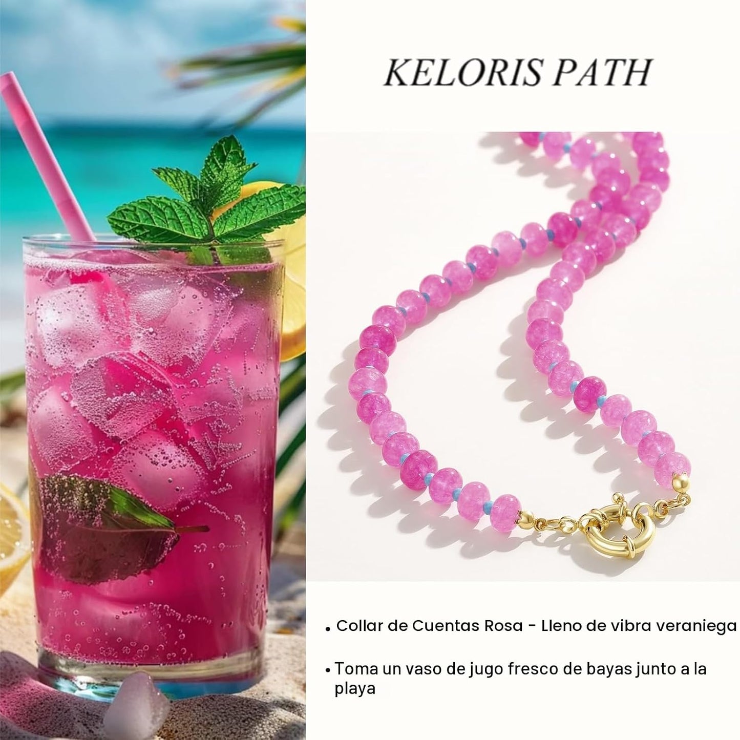 KELORIS PATH Collares de piedras preciosas con cuentas para mujer,...