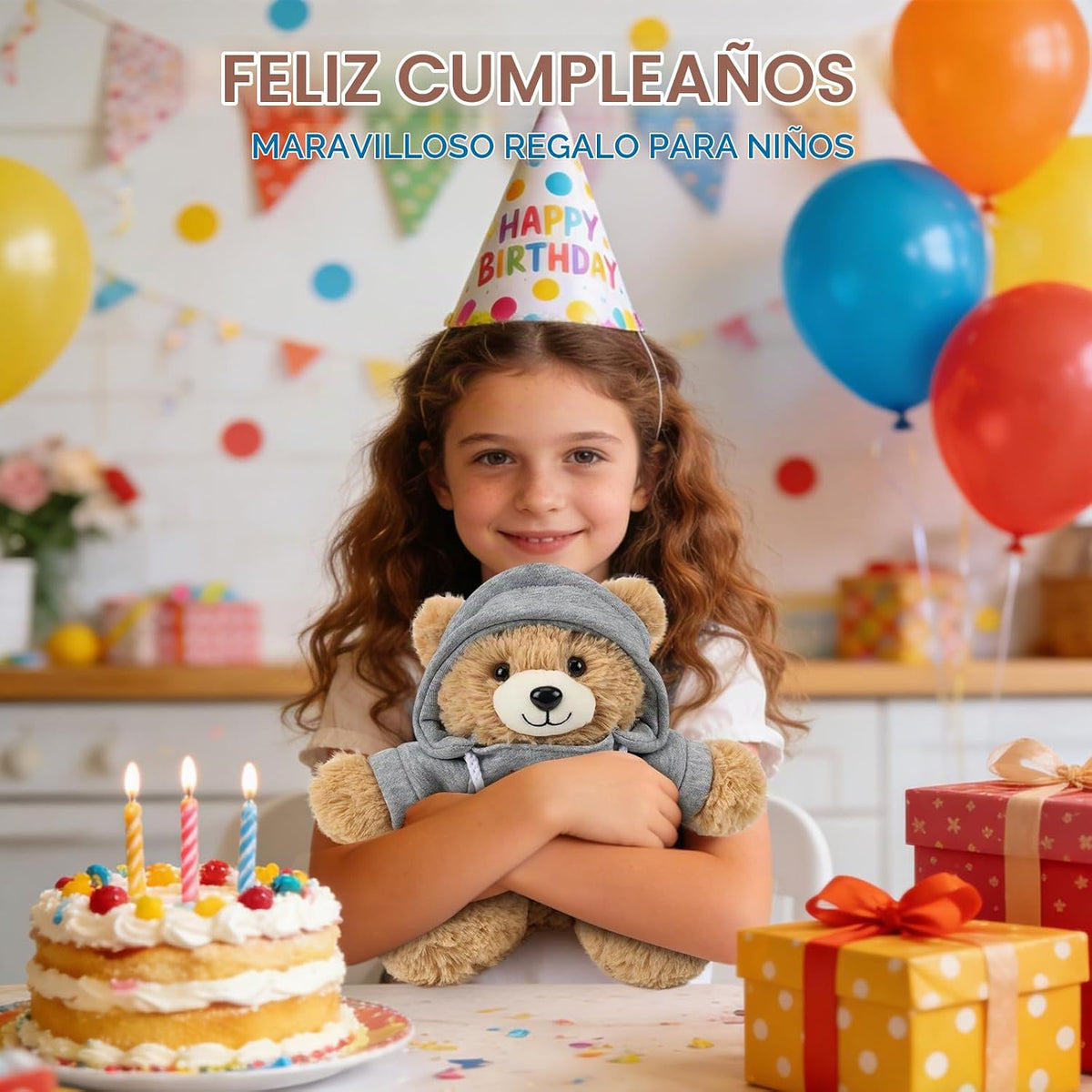 Osacoe Oso de peluche de feliz cumpleaños con caja de regalo, sudad...