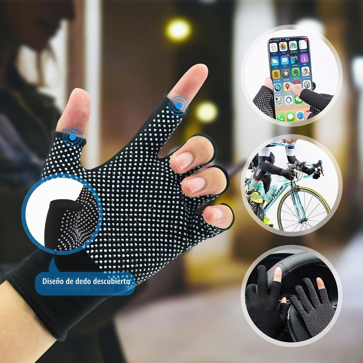 KkaFFe Guantes de trabajo ligeros para hombres y mujeres con medio...