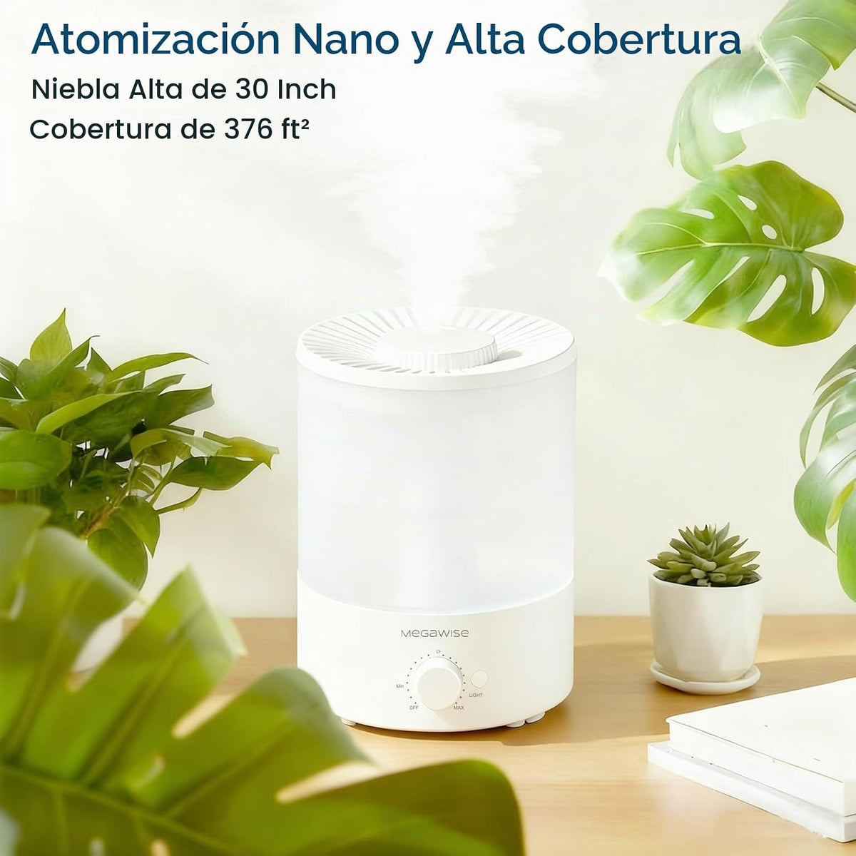 MEGAWISE Humidificador de niebla fría, humidificador ultrasónico co...