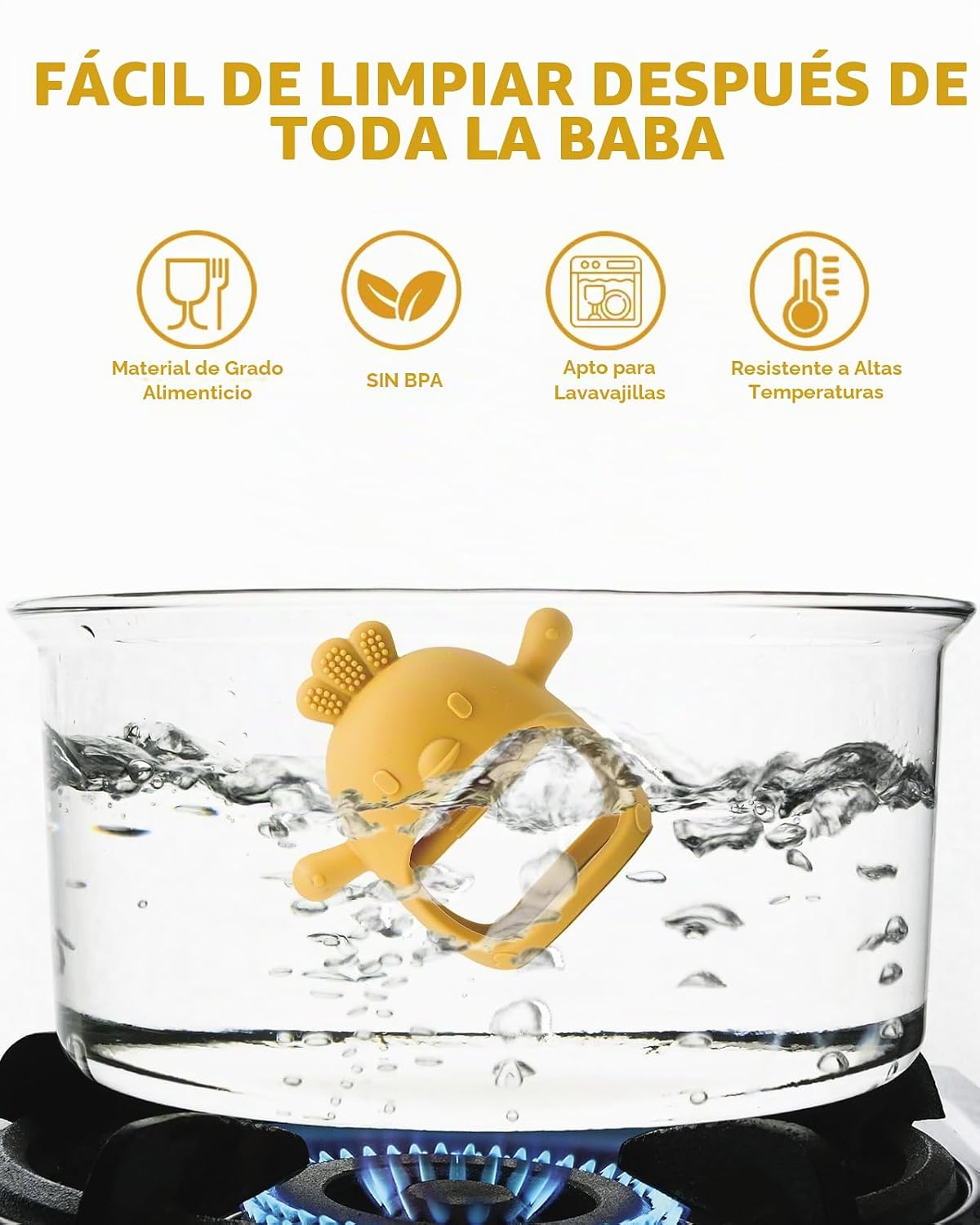 ChooKaChoo Paquete de 2 manoplas de dentición de silicona para bebé...