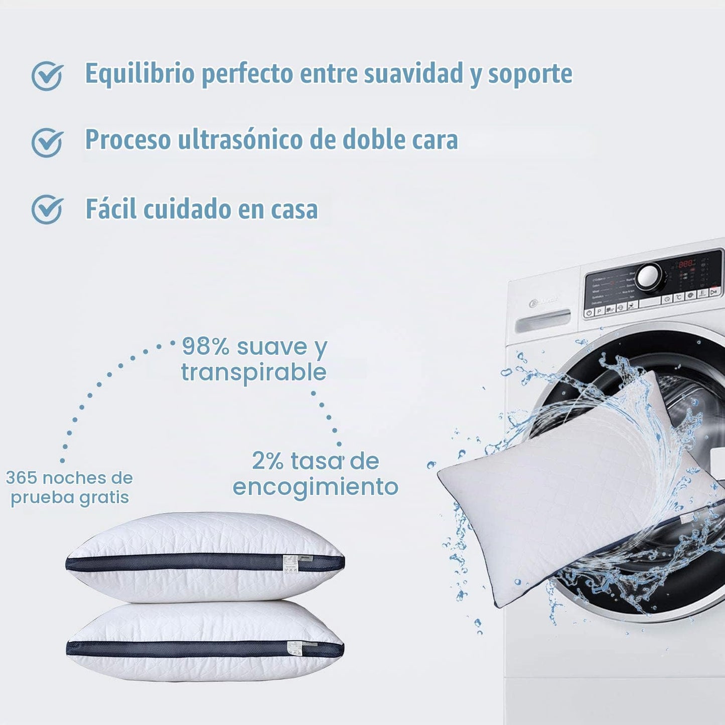Meoflaw Almohadas para dormir (paquete de 2), almohadas de hotel de...