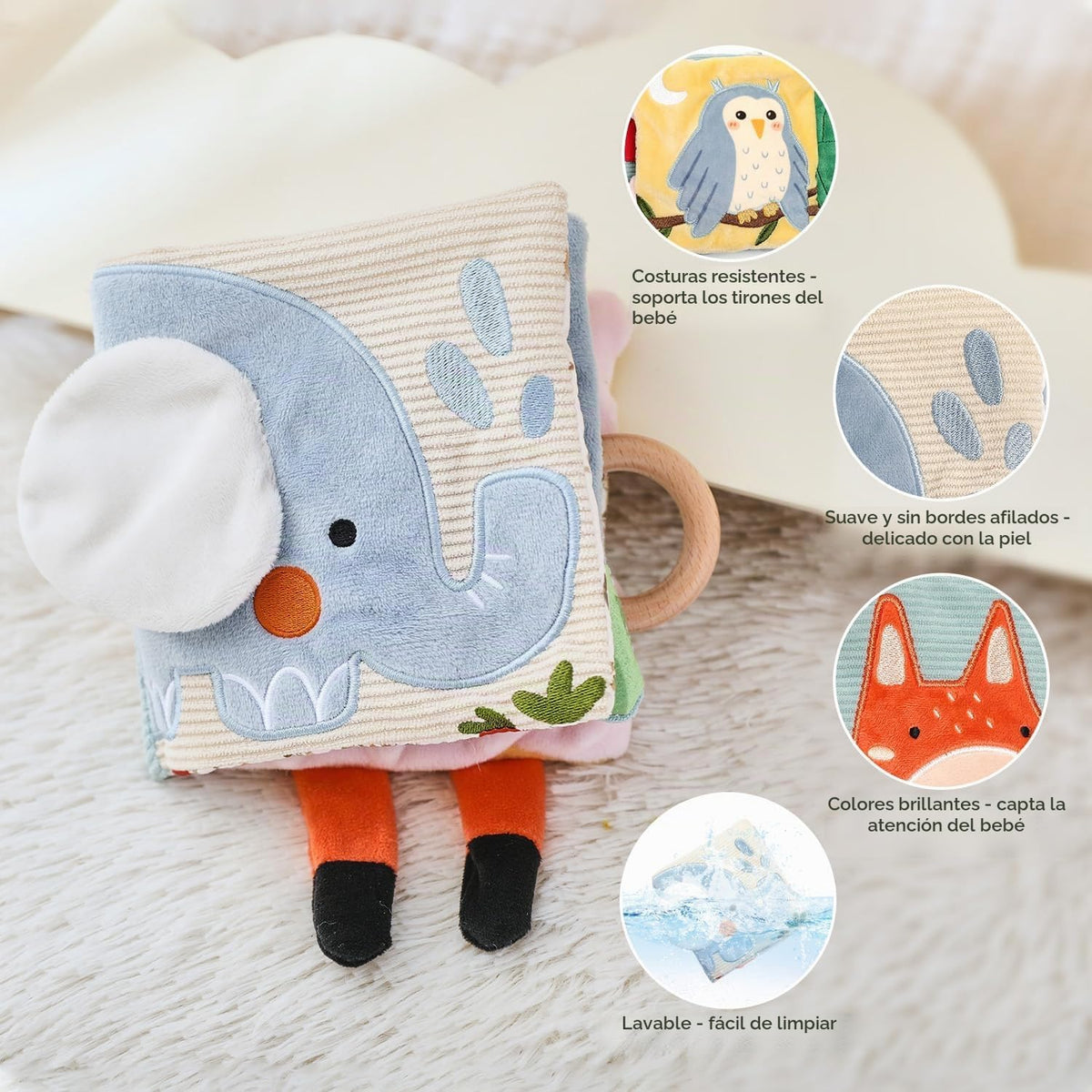 let's make Libros suaves de elefante para bebés de 0 a 6 a 12 m...