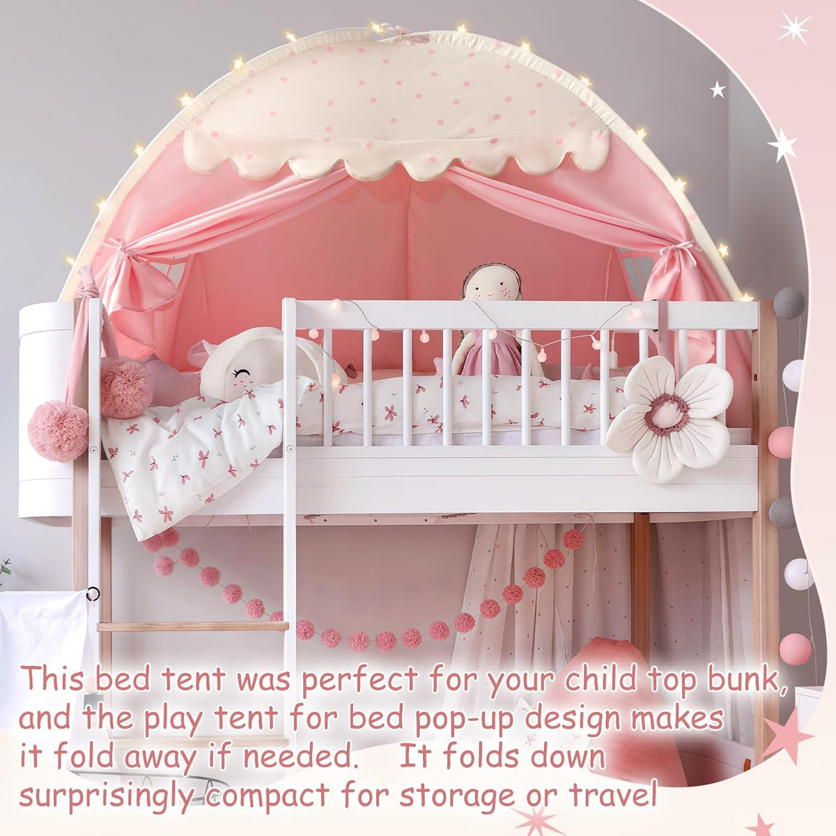 Tienda de campaña con dosel de cama de tamaño individual para niños...
