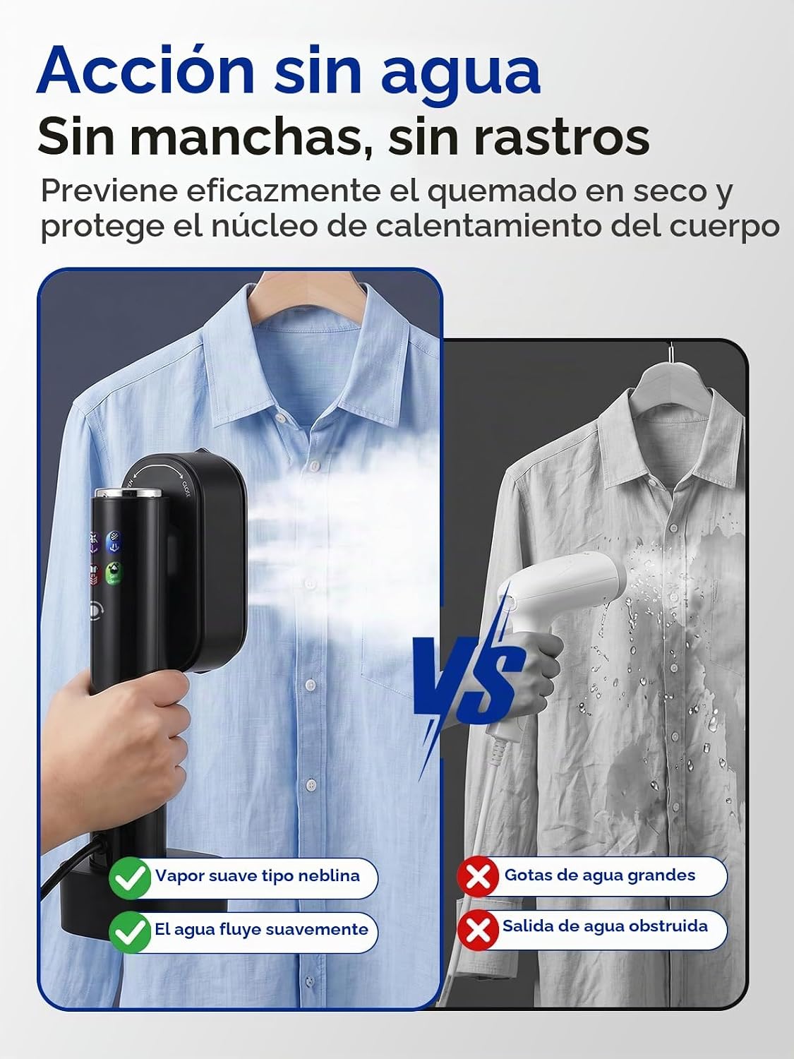 Plancha de vapor portátil 2 en 1 de 1200 W, vaporizador de ropa de...