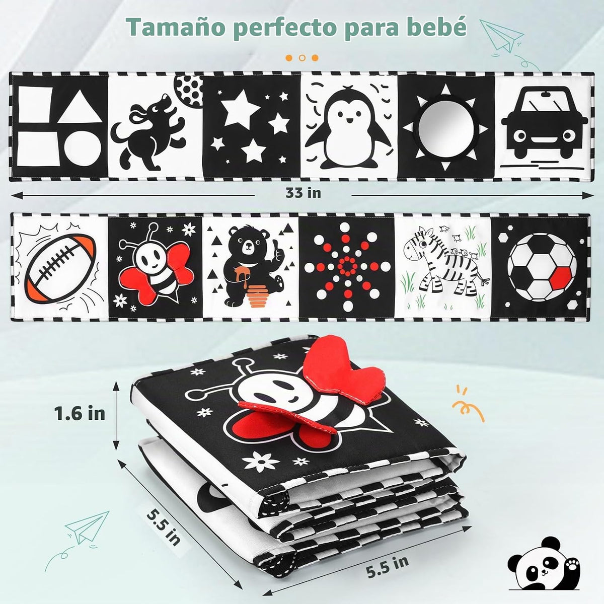 AJsupojouet Juguetes para bebés de alto contraste para recién nacid...