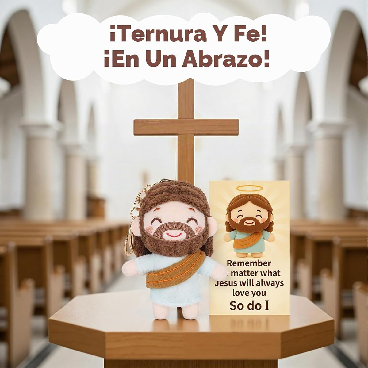 FunisFun Llavero de peluche de Jesús, mini muñeca de peluche de Jes...