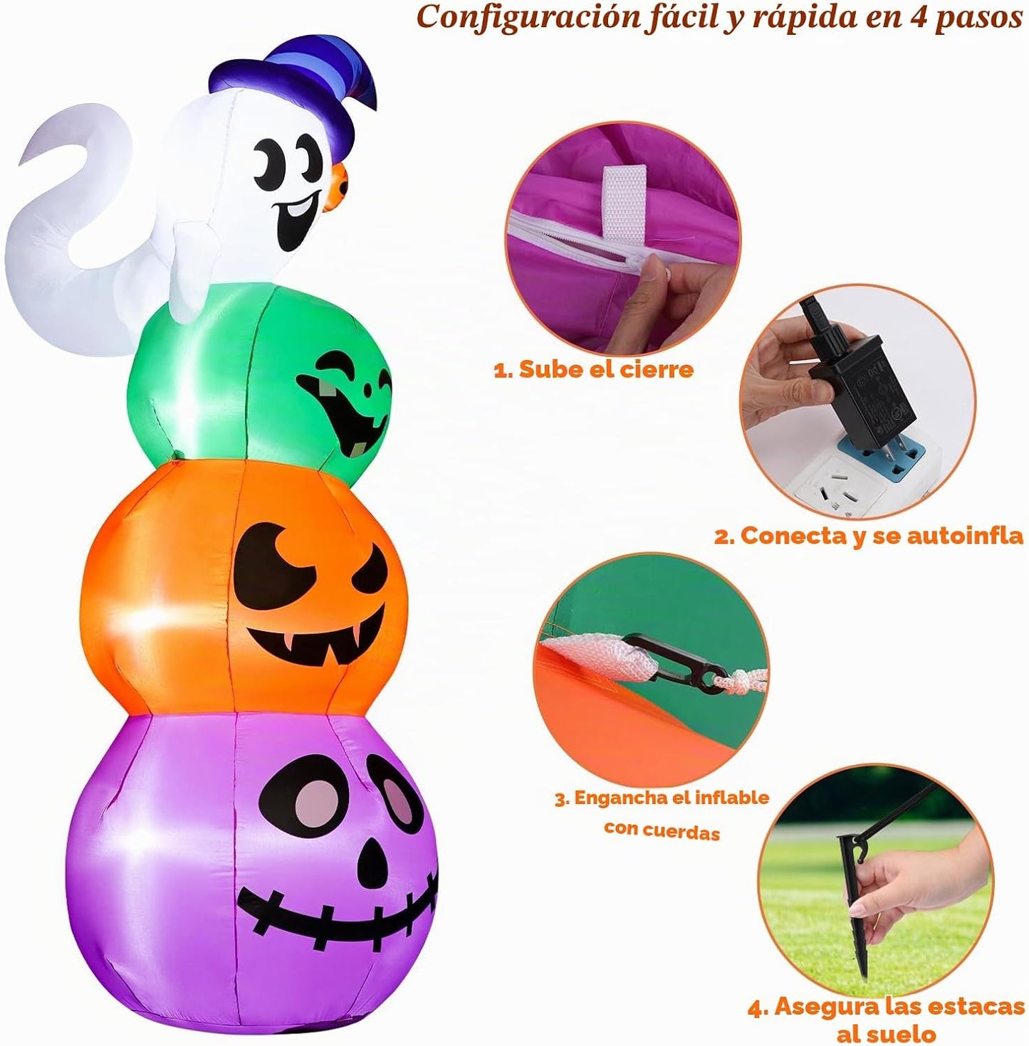 LOYO Decoraciones inflables de Halloween para exteriores, fantasmas...