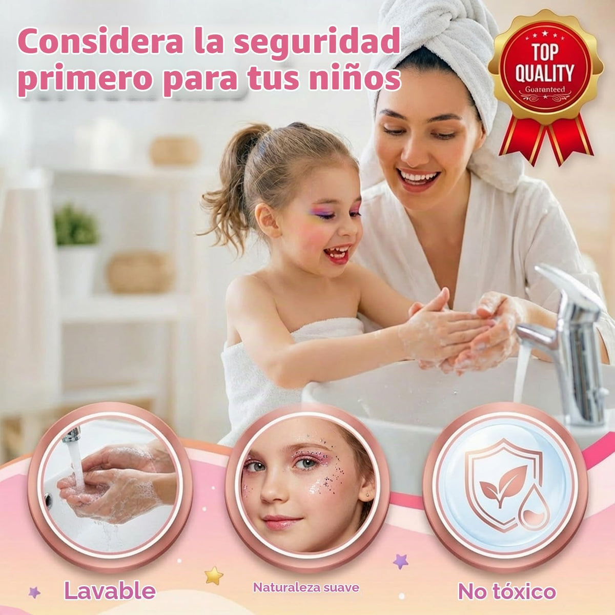 Kit de maquillaje para niñas \u2013 Juguetes de princesa real lavab...