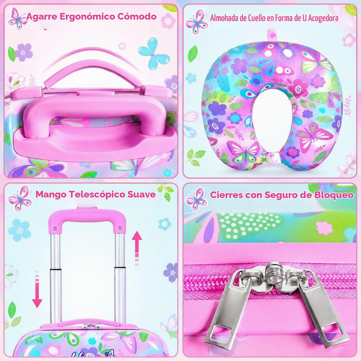Equipaje para niños, juego de 2 piezas con ruedas giratorias de 360...