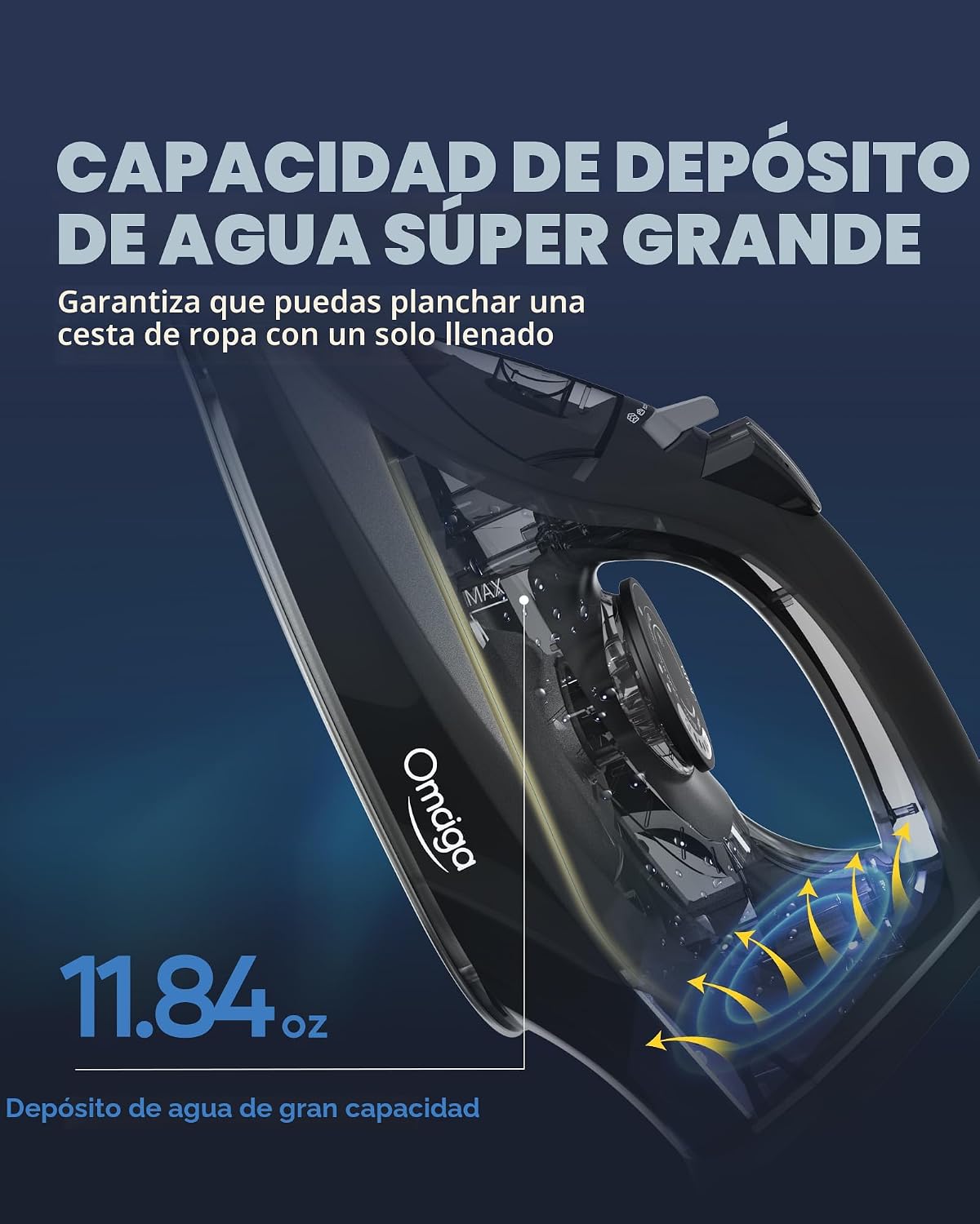 OMAIGA Plancha de vapor para ropa, plancha de 1500 W con calentamie...
