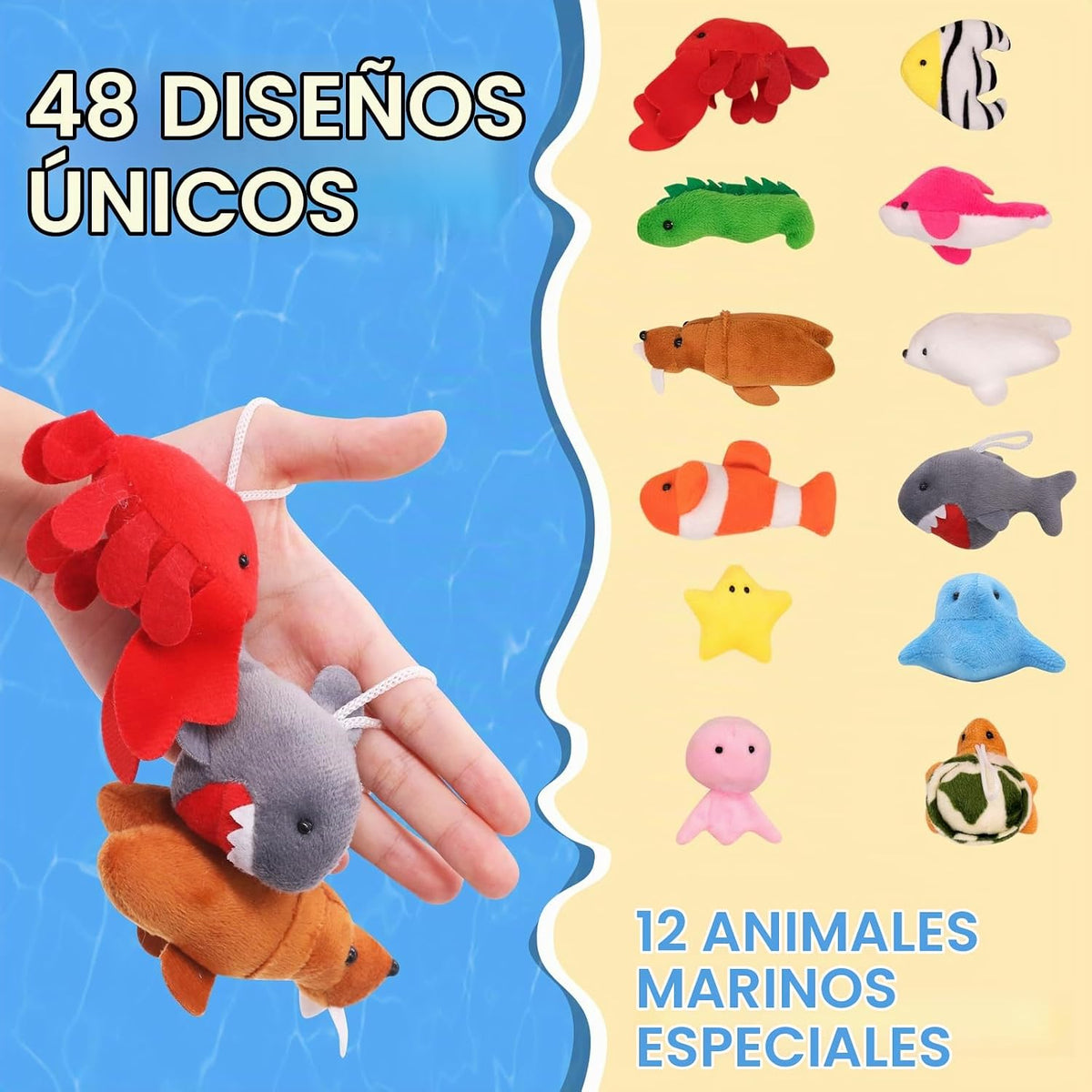JoyRapt Paquete de 48 Animales de Peluche Pequeños Regalos a Granel...