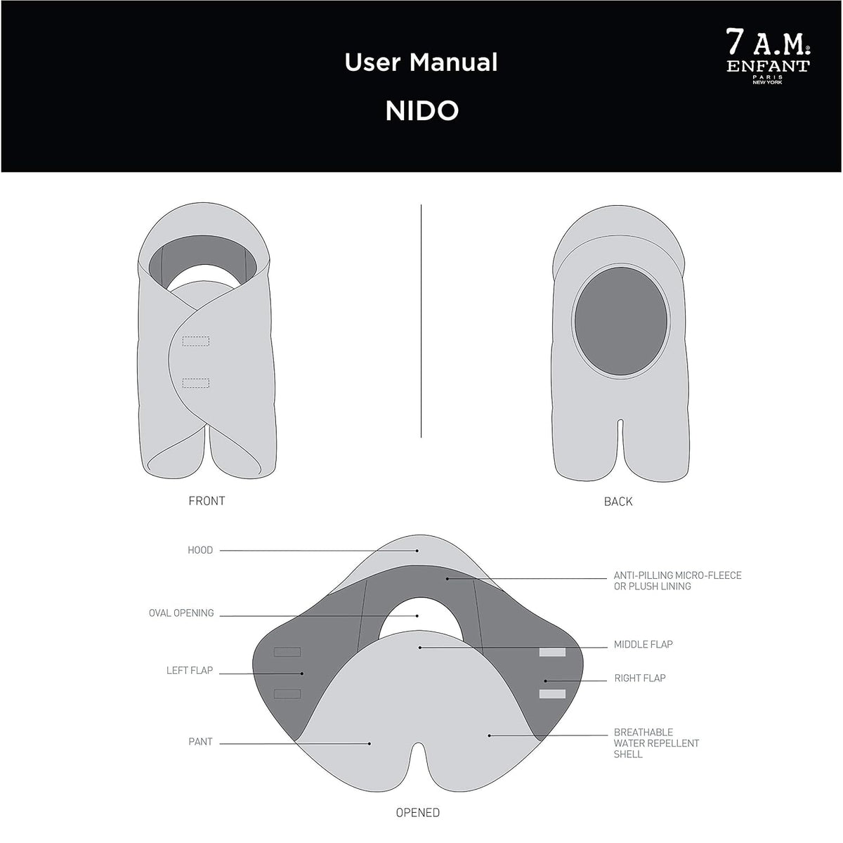 7 A.M. 7AM Enfant Nido - Funda multifuncional para asiento de autom...