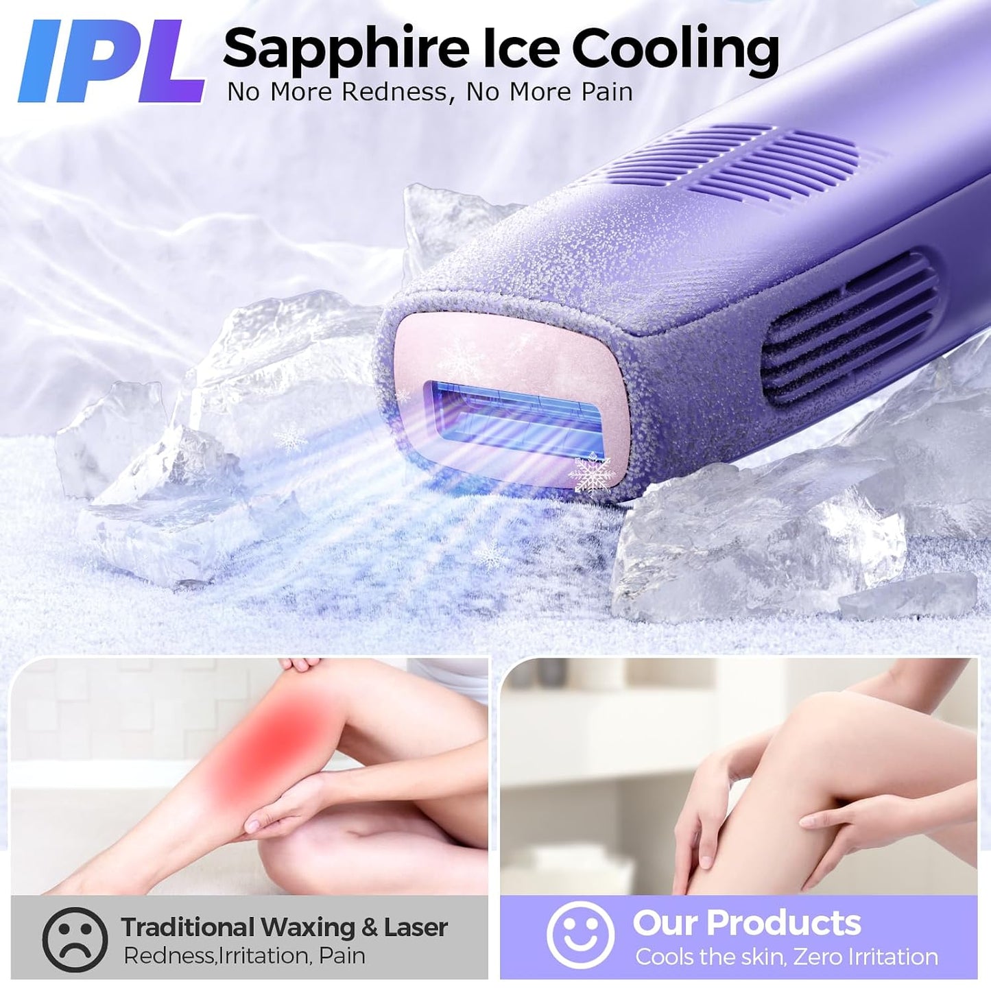 Depilación láser mejorada 2026 con enfriamiento de hielo de 41.0 °F...