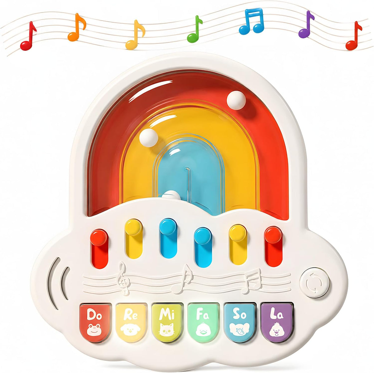 Piano de juguete para bebés de 6 a 12 meses, teclado de música ilum...