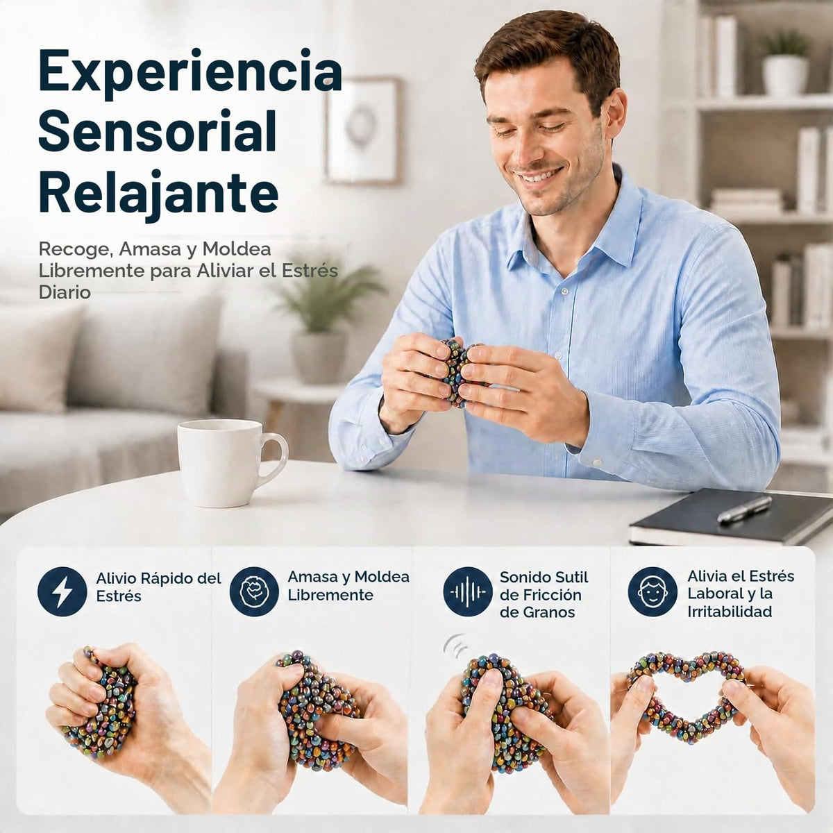 550 piezas de masilla de cuentas de ferrita, juguete sensorial de |...