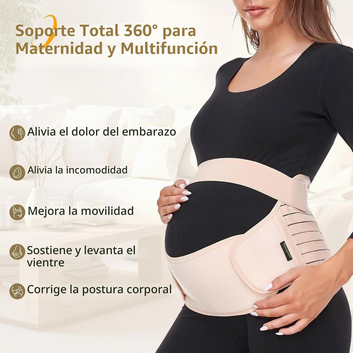 Cinturón de maternidad Banda de vientre de embarazo 3 en 1 Cinturón...