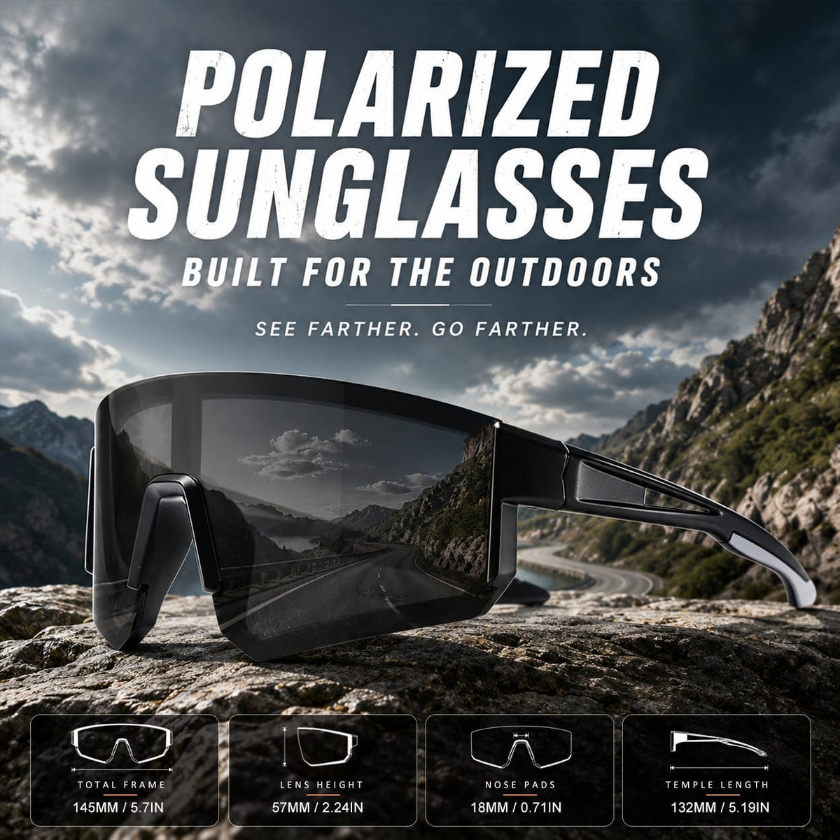 AWGSEE Paquete de 3 lentes de sol deportivos polarizados UV400, mar...