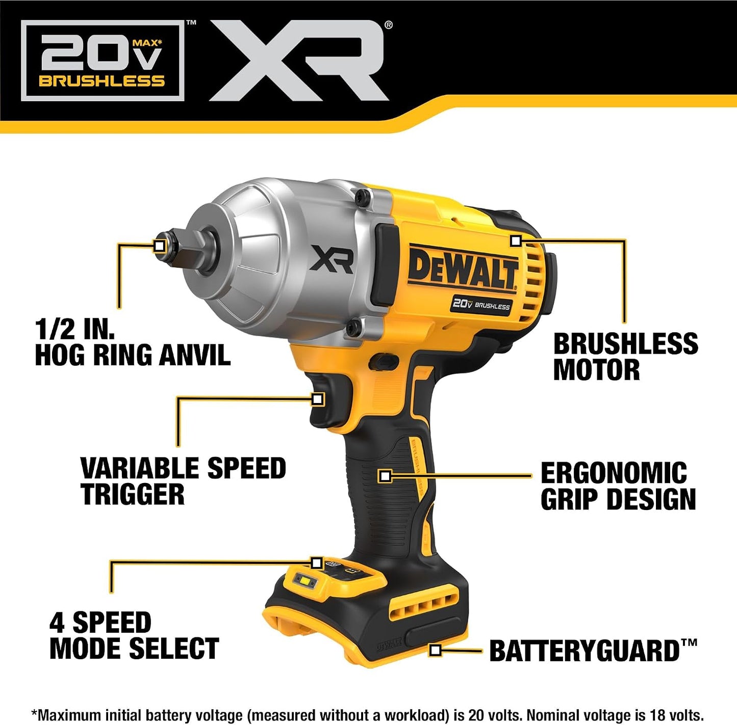 DEWALT Llave de impacto inalámbrica de 20 V MAX, pistola de impacto...
