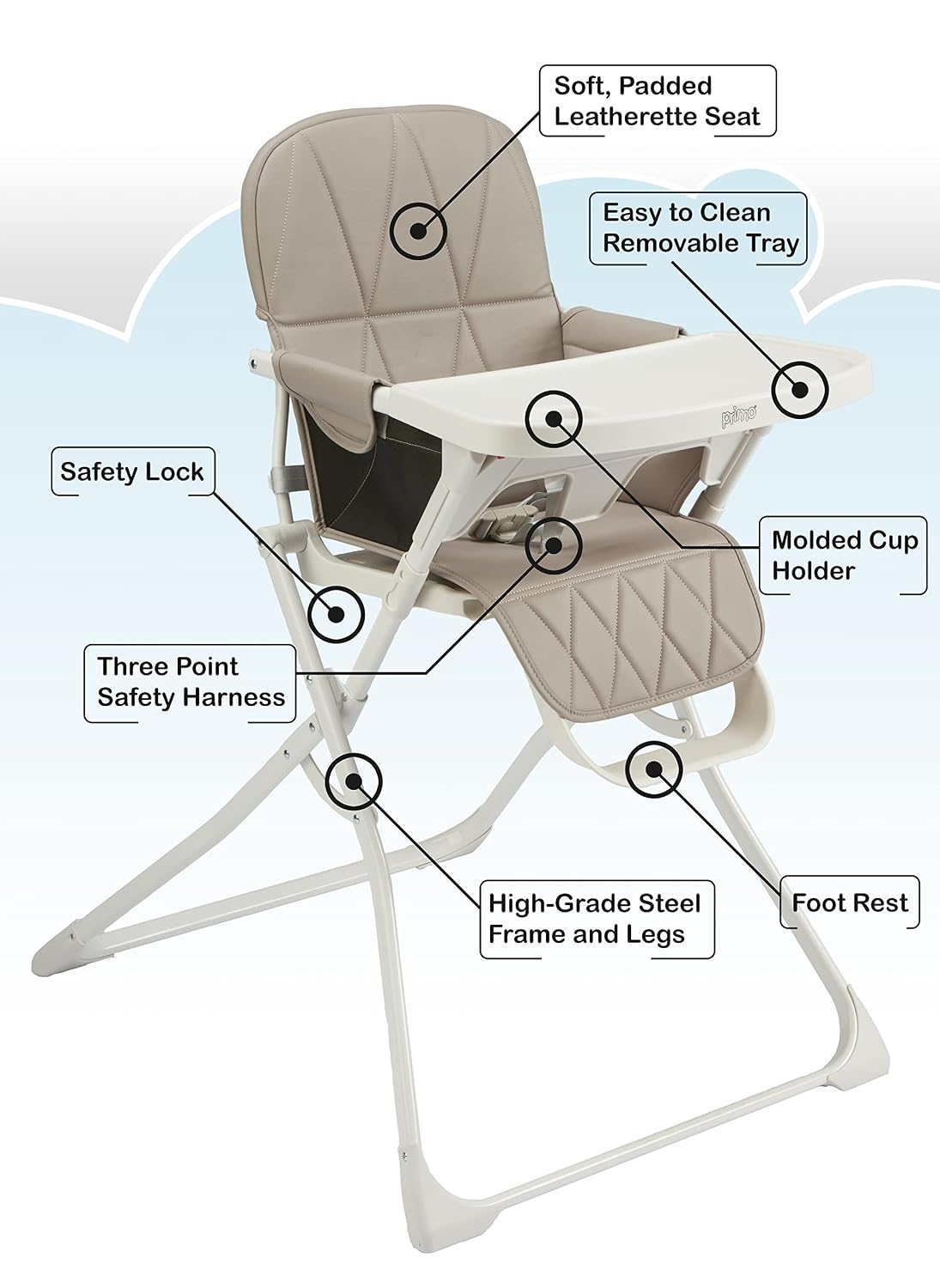 Primo PopUp - Silla alta plegable para bebé de 6 a 36 meses, silla...