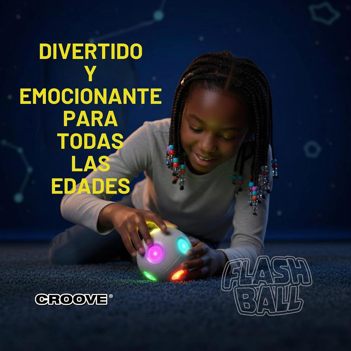 Croove Bola de acción de memoria y cerebro iluminada de mano, 6 jue...