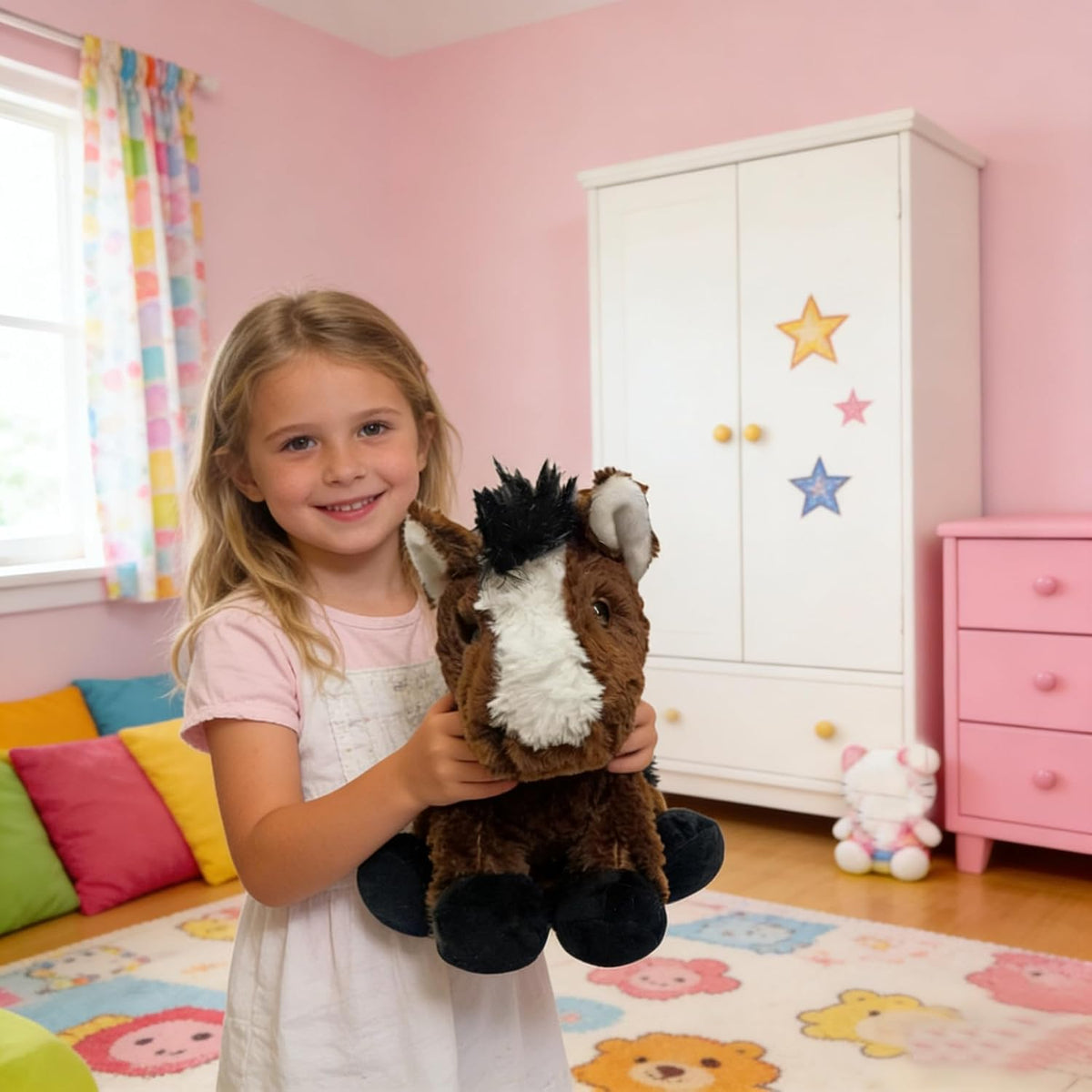 YUKOUQIAN Juguete de peluche de caballo de 8 pulgadas para niñas y...