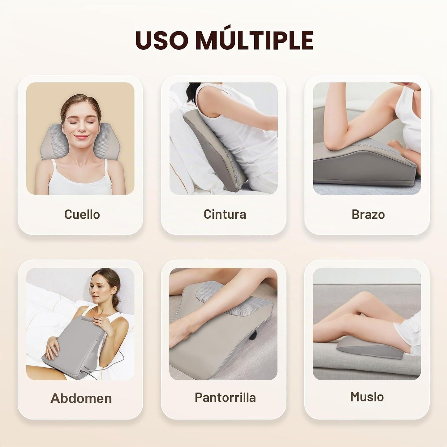 Heycool Shiatsu - Masajeador de espalda y cuello, almohada de masaj...