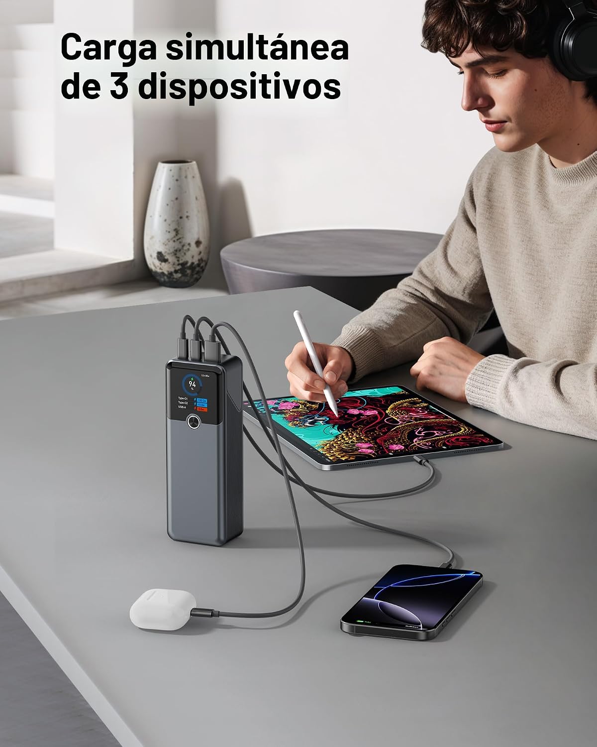 SIXTHGU Banco de energía para laptop, 20000 mAh, cargador portátil...