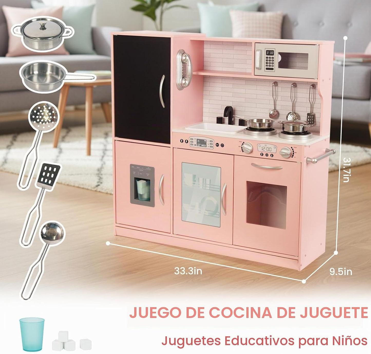 Conjunto de cocina de juego para niños de 3 a 8 años, juego de coci...