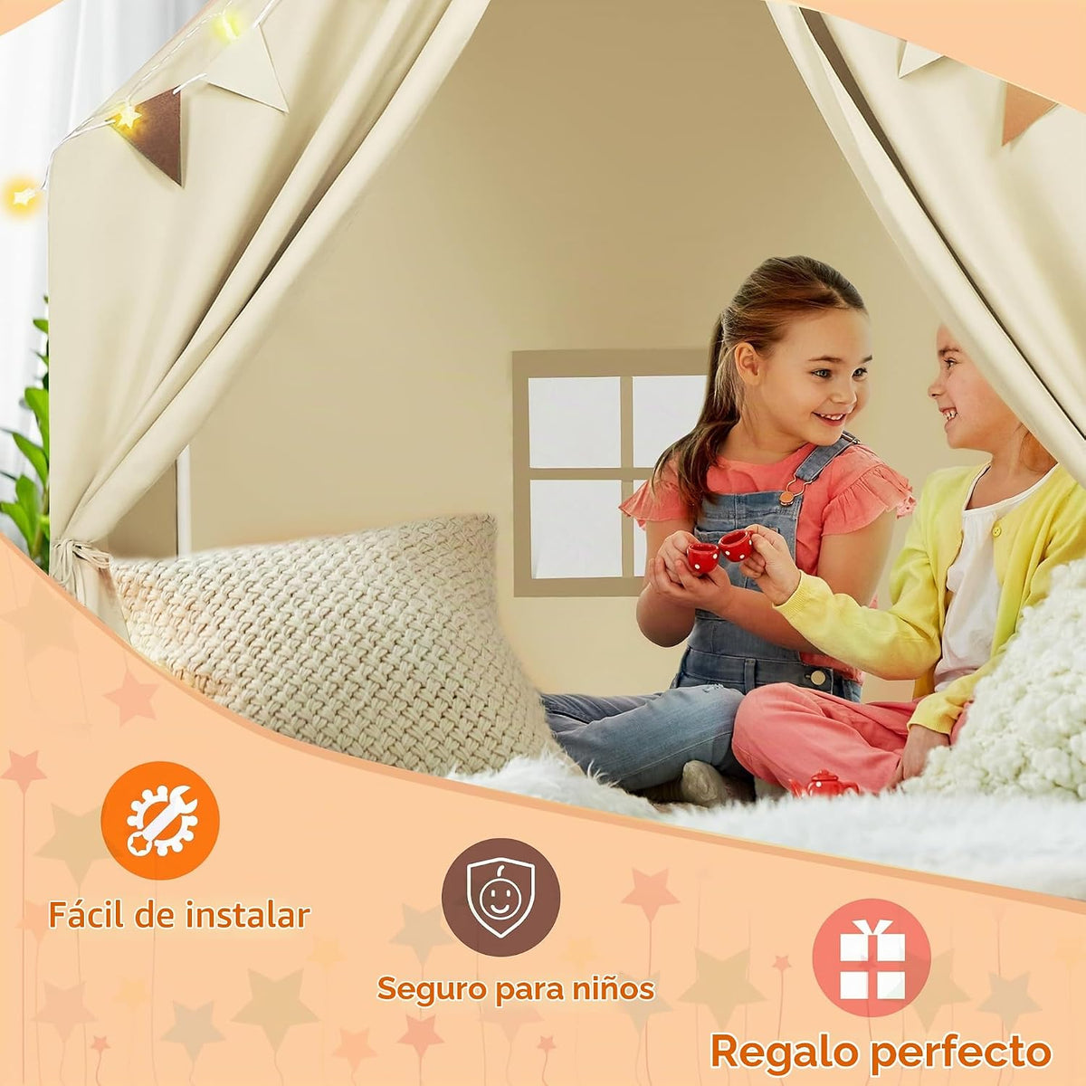 MORITECK - Tienda de campaña para niños con tapete acolchado y luce...
