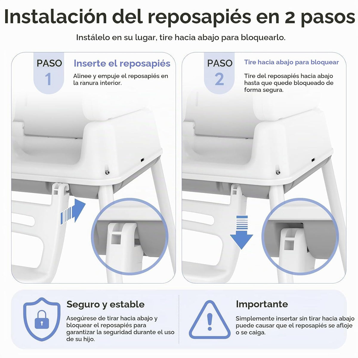 Silla alta para bebé, silla alta convertible 3 en 1 para bebés y ni...