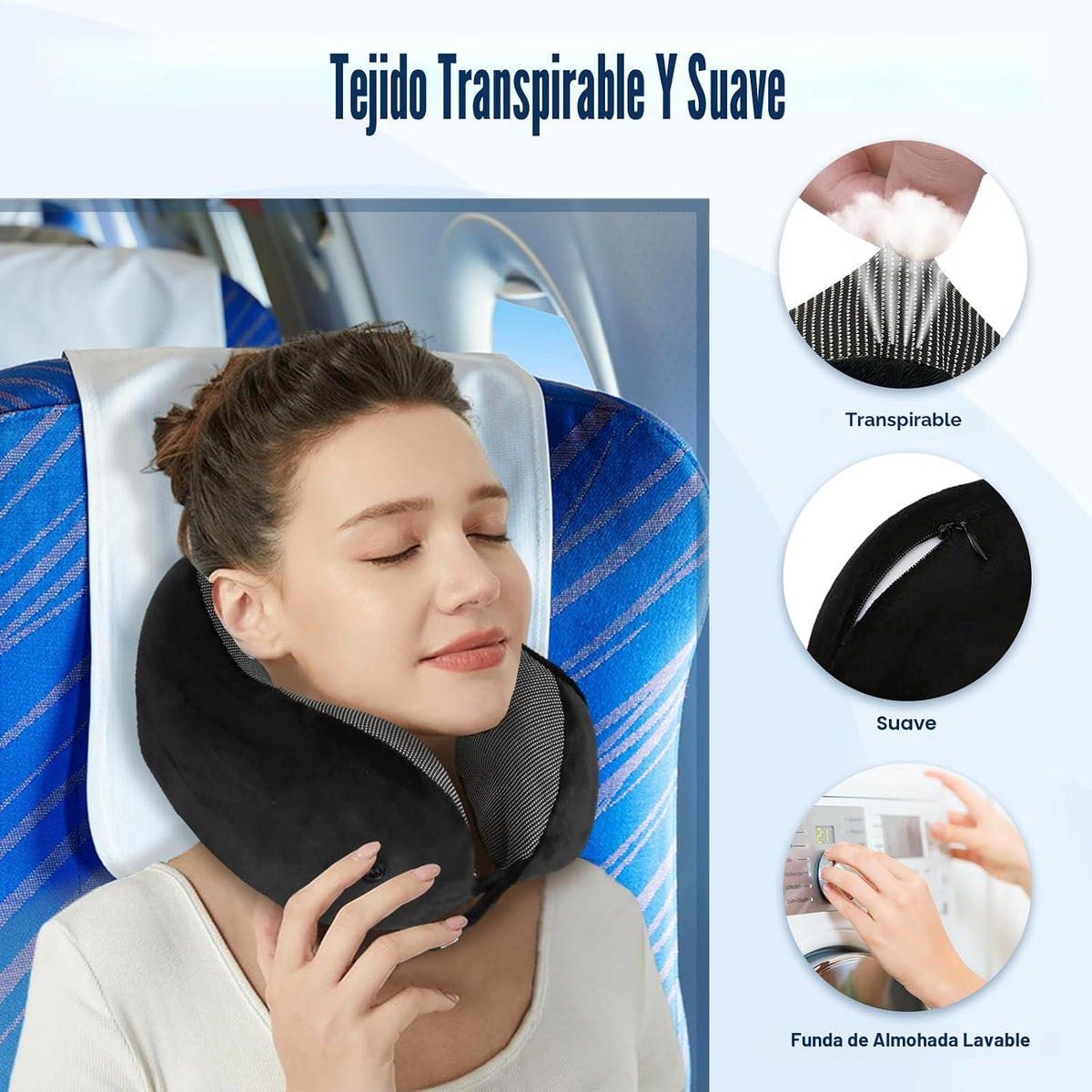 Cirorld - Almohada de cuello para viajes, almohadas de viaje para a...