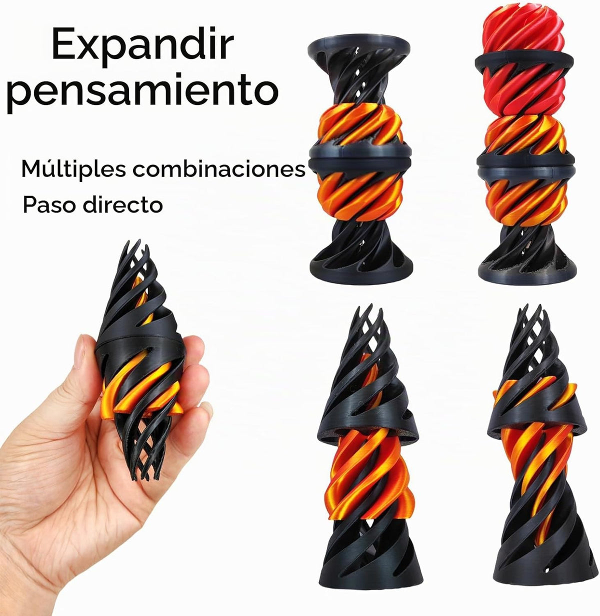 3 piezas de escultura de pirámide imposible impresa en 3D, juguete...