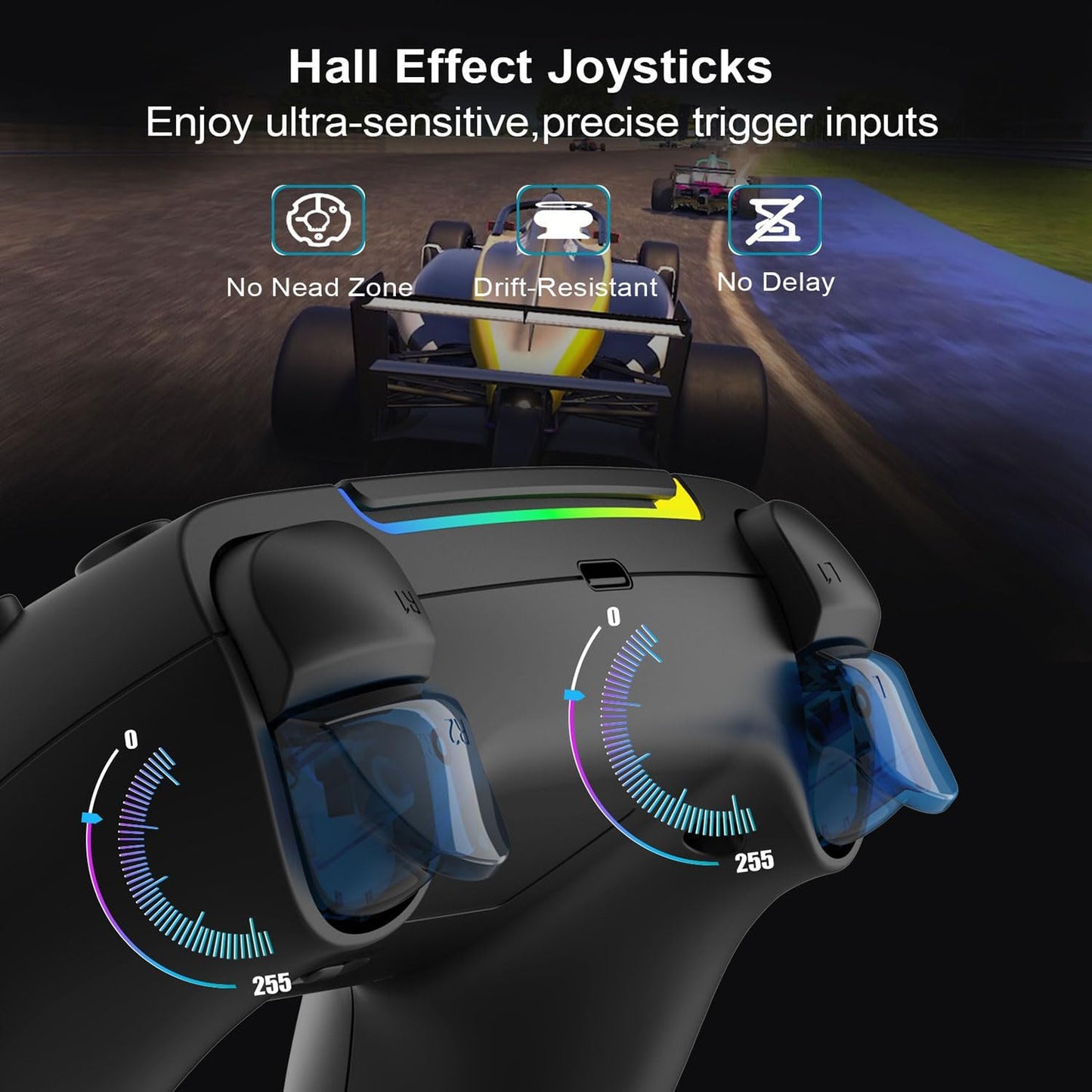 Controlador de juego inalámbrico RGB para PlayStation 5, reemplazo...