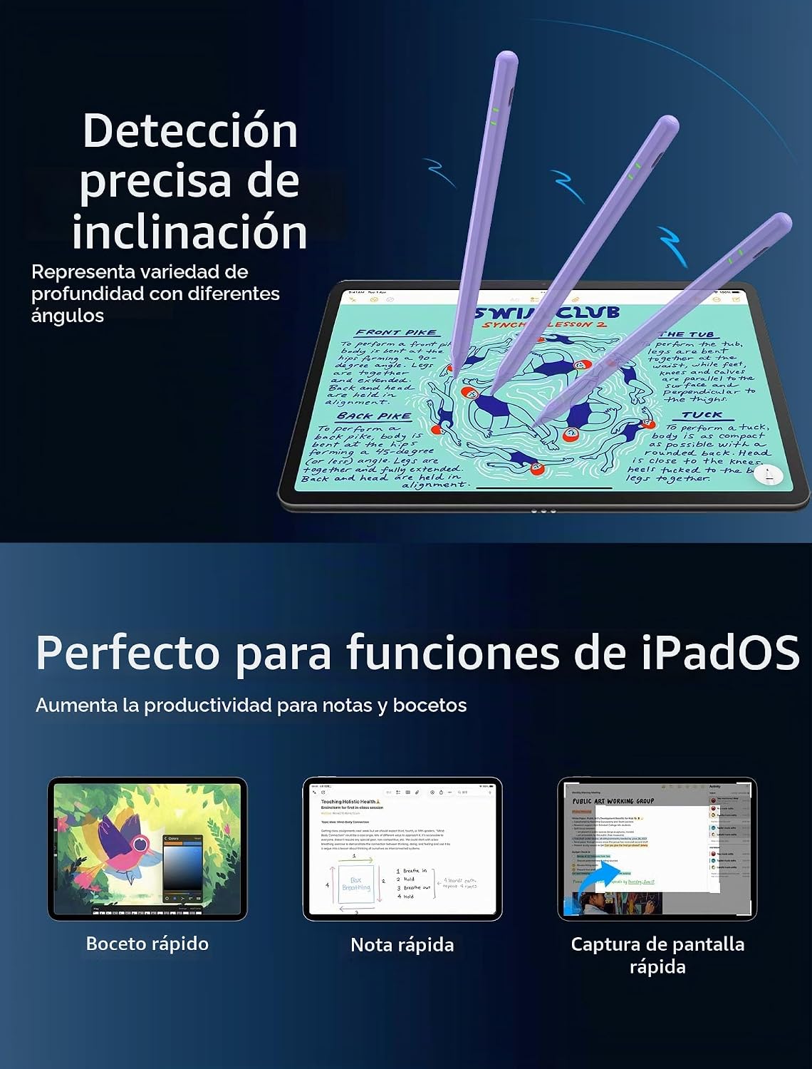 Lápiz para Apple iPad A16\/10\/9\/8\/7\/6ª generación, Pro 13\/12.9...