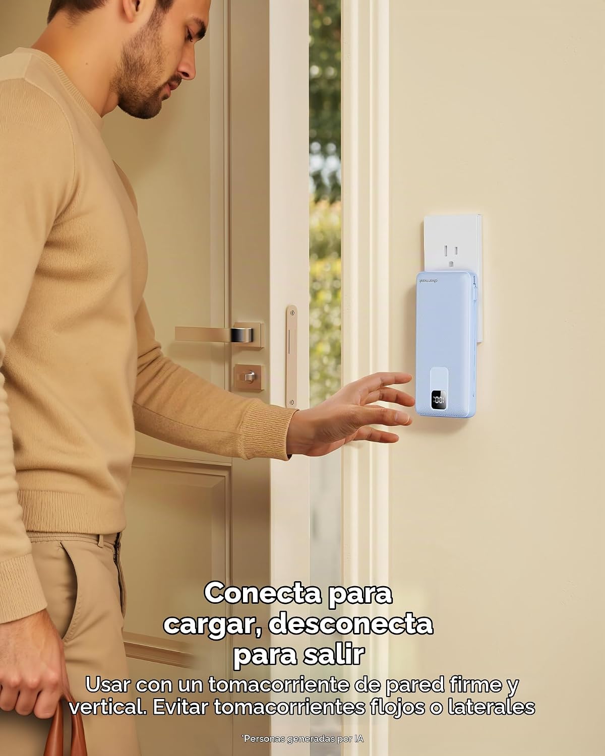 Charmast Cargador portátil de 20000mAh con cables incorporados y en...