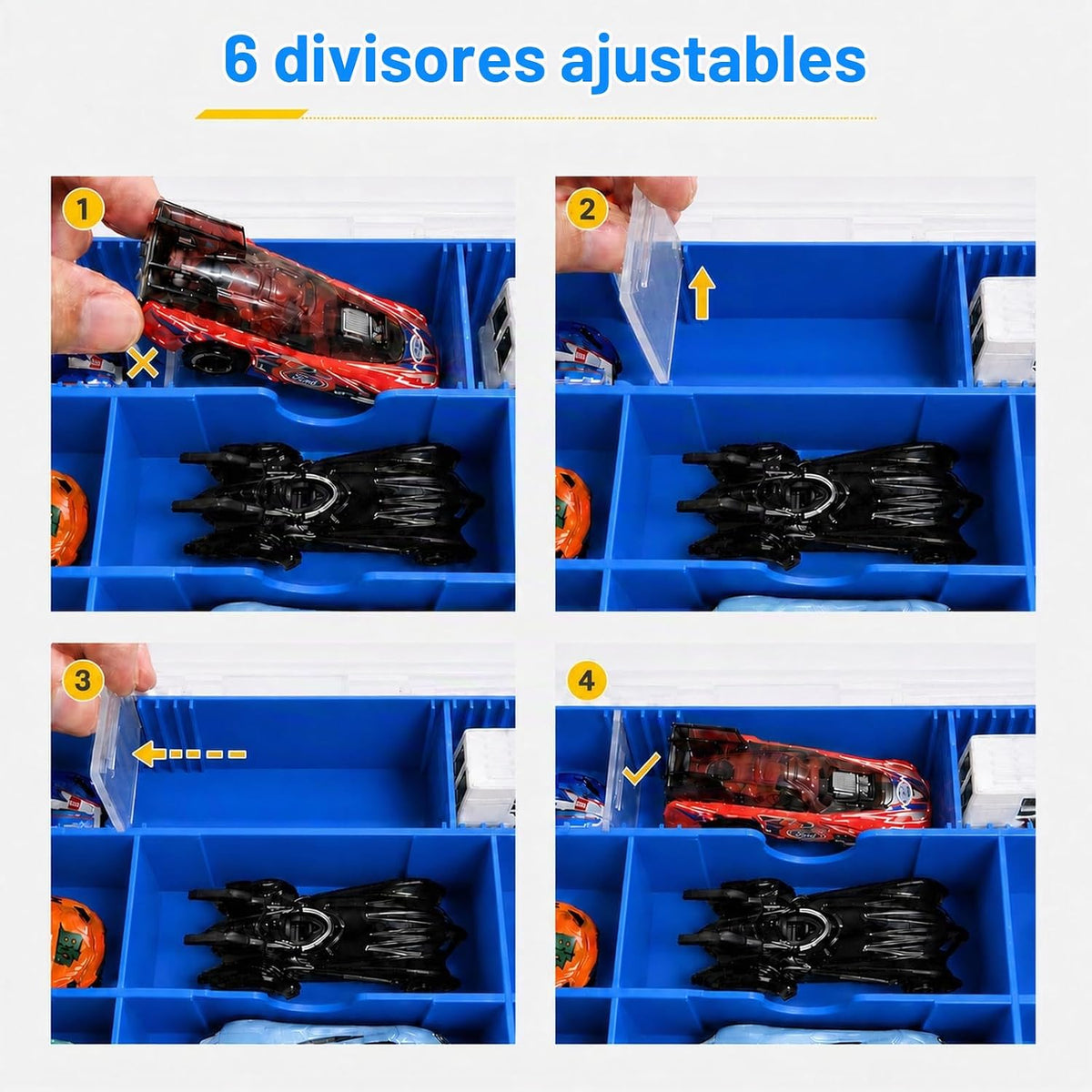 Saichotoy Estuche de almacenamiento para Hot Wheels, vitrina de tra...