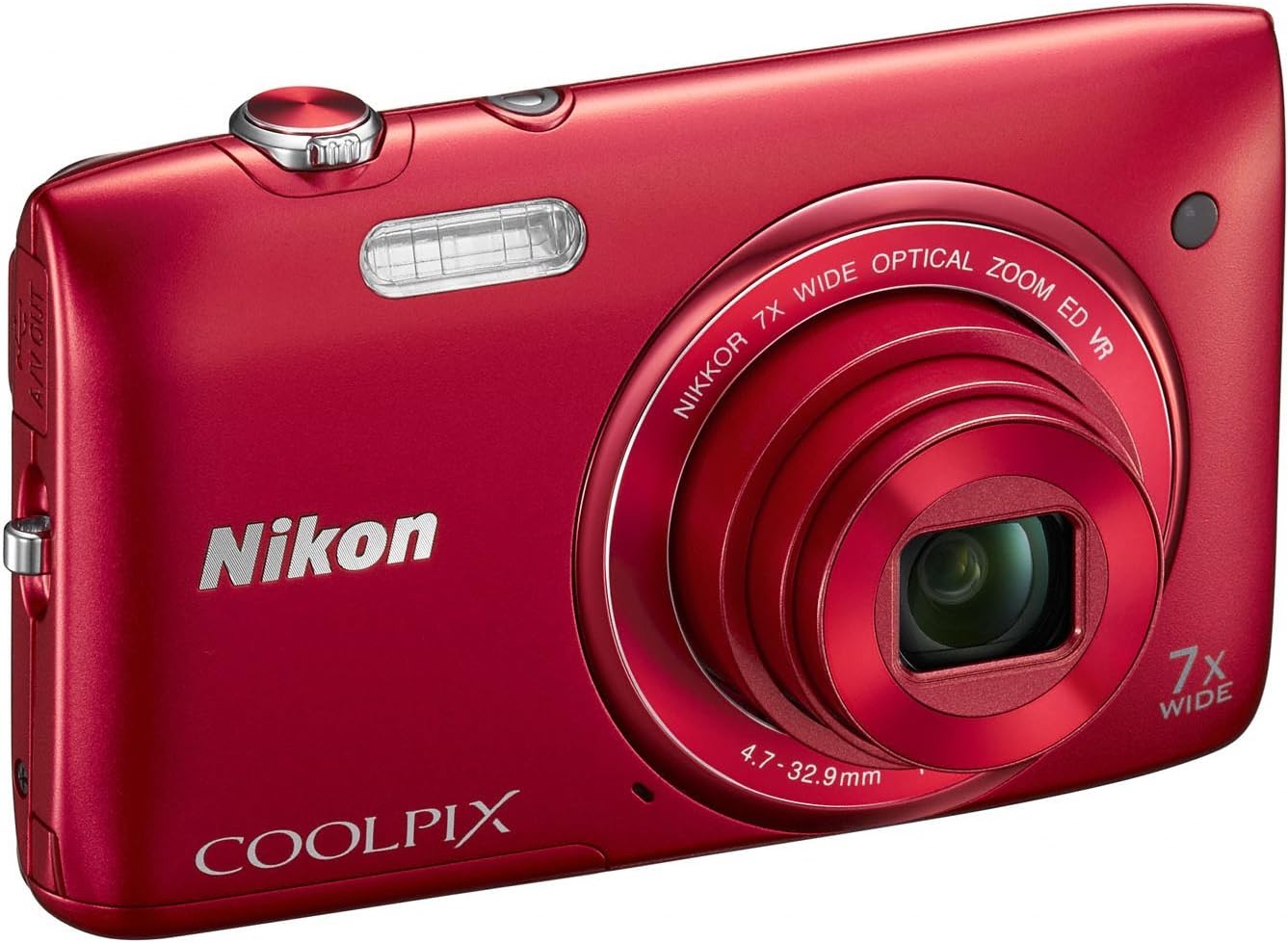 Nikon COOLPIX S3500 Cámara digital de 20,1 MP con zoom 7x (rojo) (M...