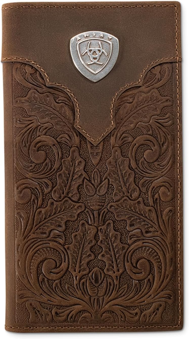 ARIAT Shield Concho - Cartera de chequera con estampado floral para...