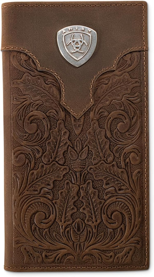 ARIAT Shield Concho - Cartera de chequera con estampado floral para...