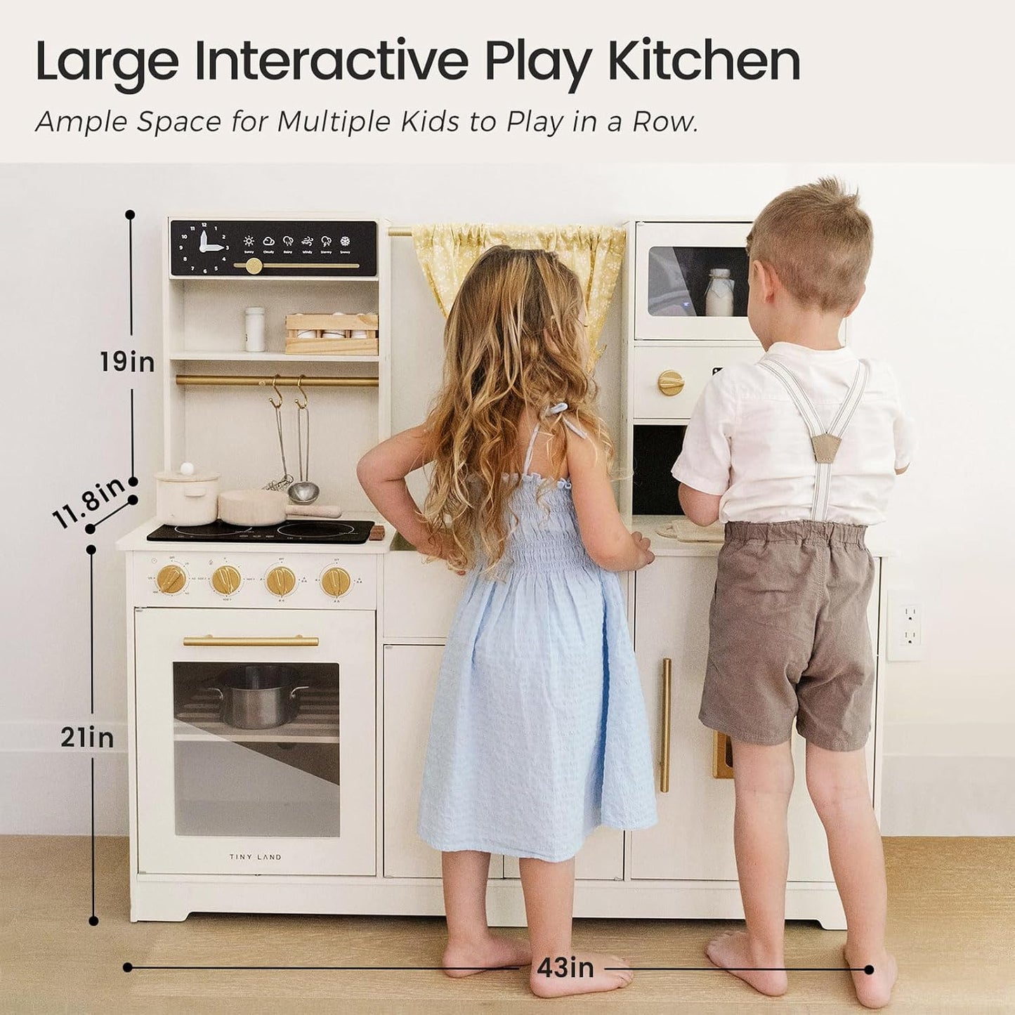 Tiny Land Play Kitchen para niños: diseño moderno para el hogar con...