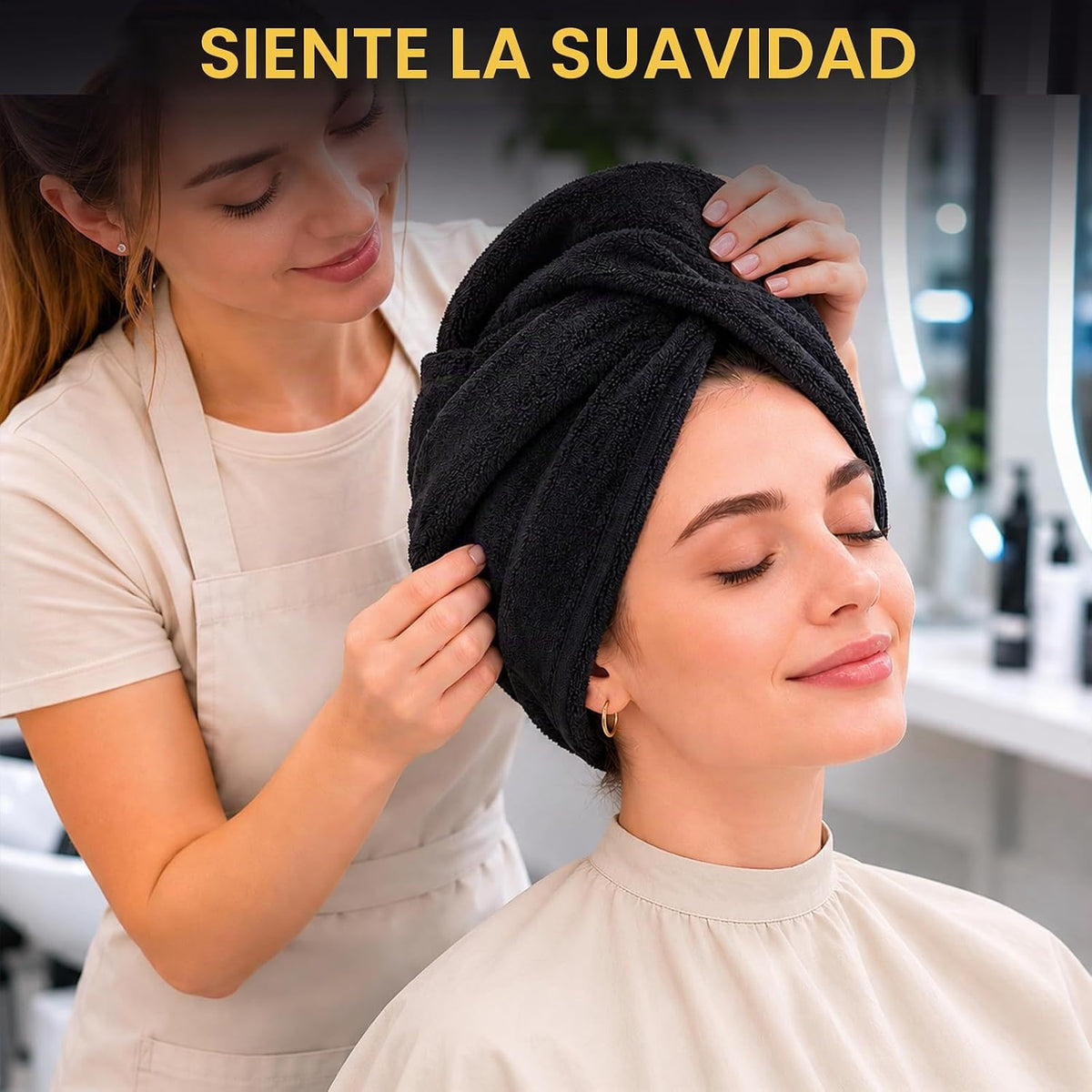 TEAWOO Paquete de 18 toallas para el cabello, toallas de microfibra...