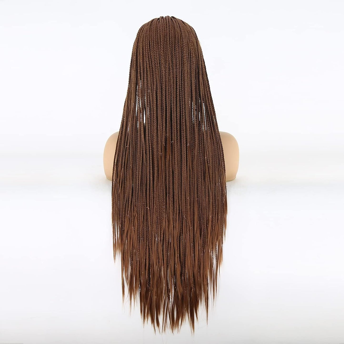 BTWTRY Peluca de cabello sintético trenzado de color marrón oscuro...