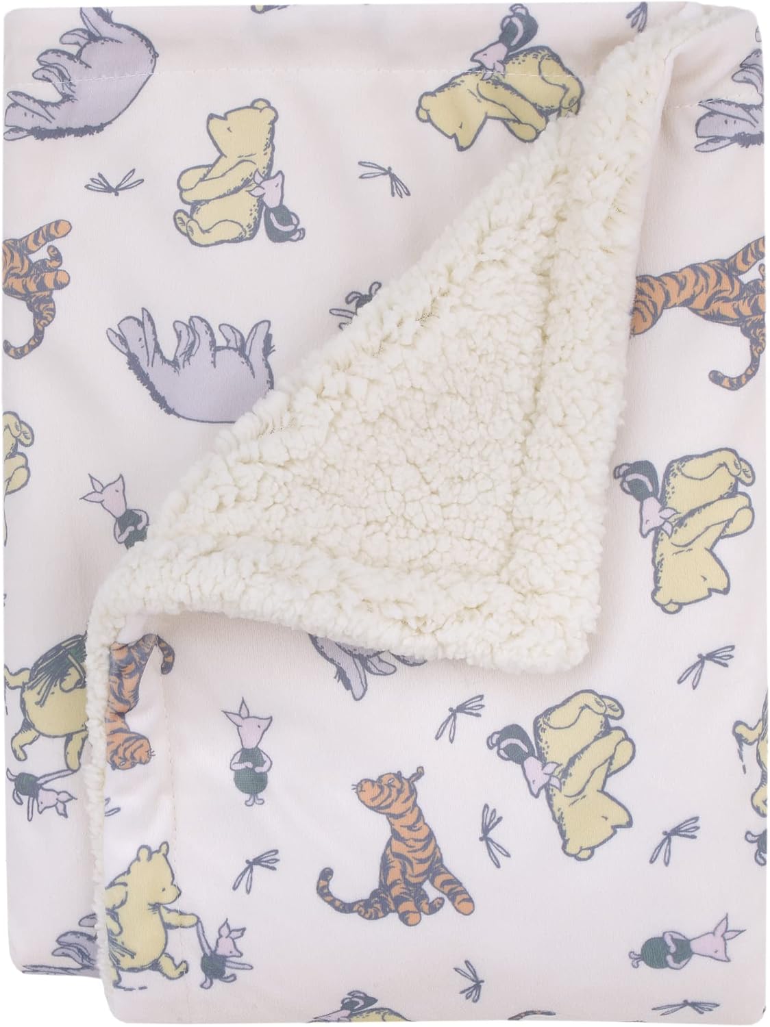 Disney Classic Pooh Naturally Friends - Manta para bebé de sherpa s...