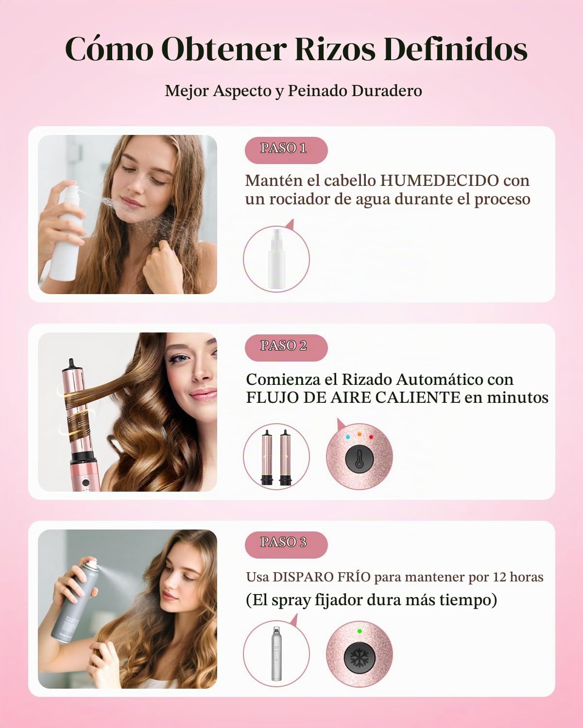 Brightup Estilizador de cabello de doble voltaje, 5 en 1, de alta v...