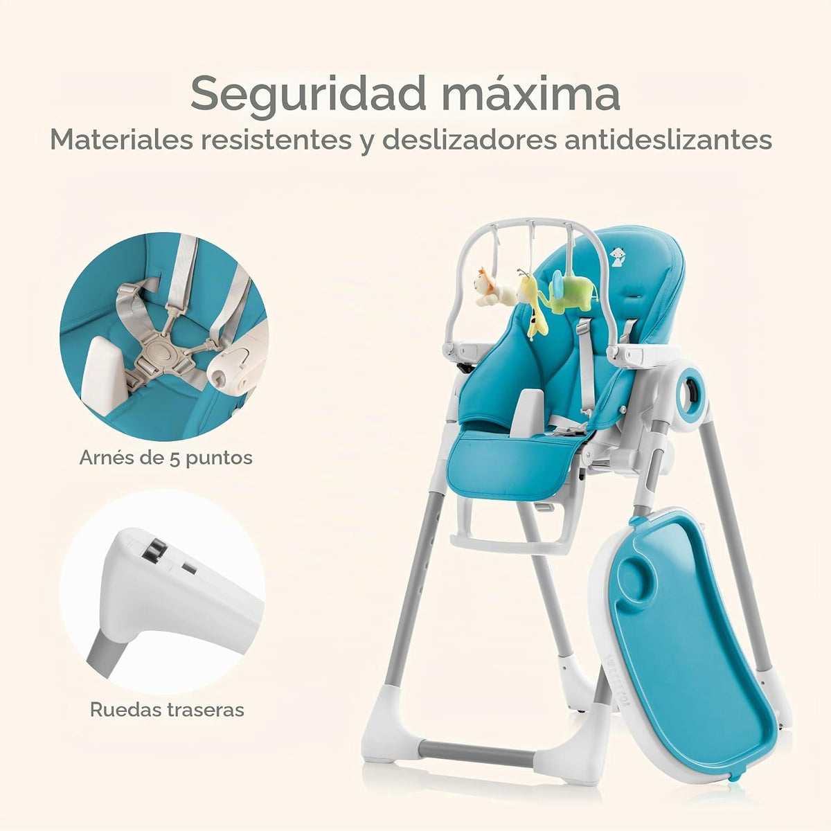 Silla alta para bebé ajustable a 7 alturas diferentes - Sillas alta...