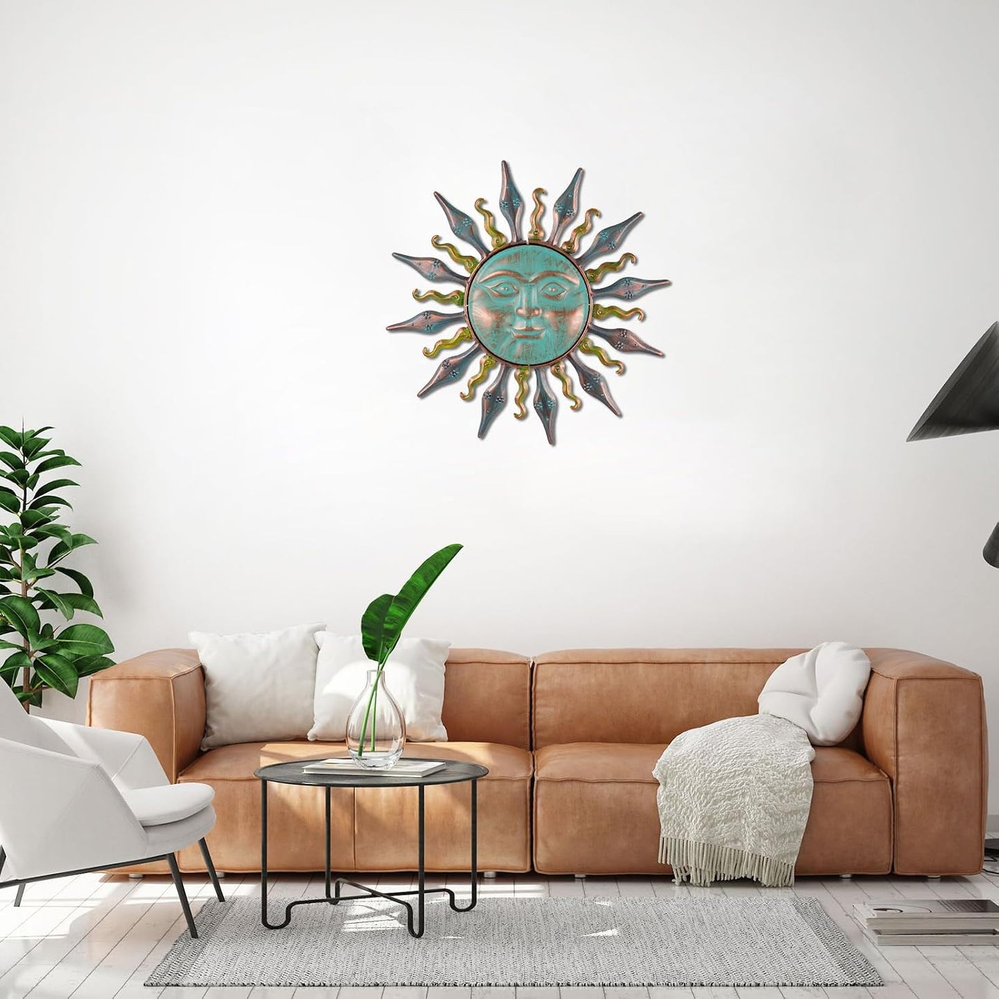 HOBYLUBY Decoración de pared de metal, decoración de pared grande y...
